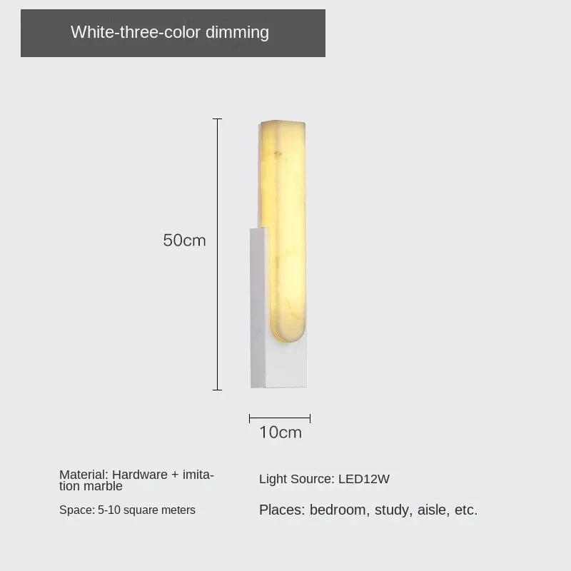 Rumore Marble Rectangular Wall Lamp - Wall Lights & Sconces | Lucera Lighting