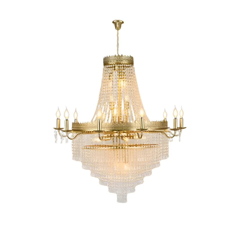 Beck Classical Large Crystal Candle Ceiling Chandelier - Chandeliers | Lucera Lighting