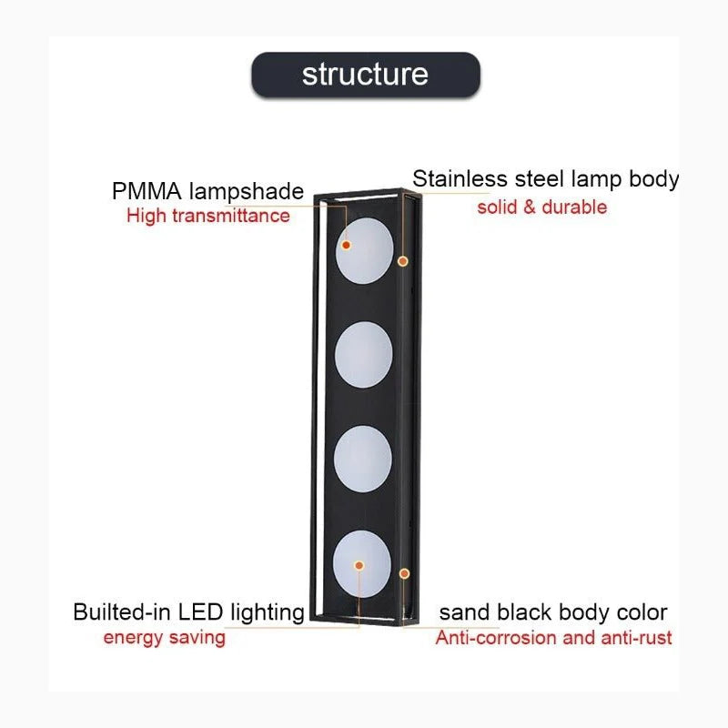 Drake Outdoor Black Waterproof LED Stainless Steel Wall Lamp - Exterior wall | Lucera Lighting