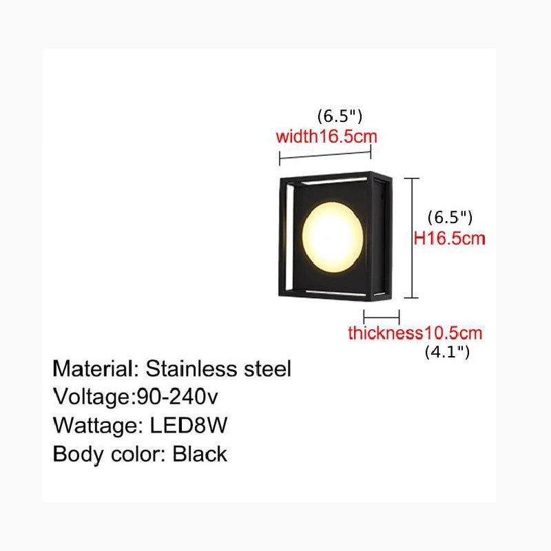 Drake Outdoor Black Waterproof LED Stainless Steel Wall Lamp - Exterior wall | Lucera Lighting