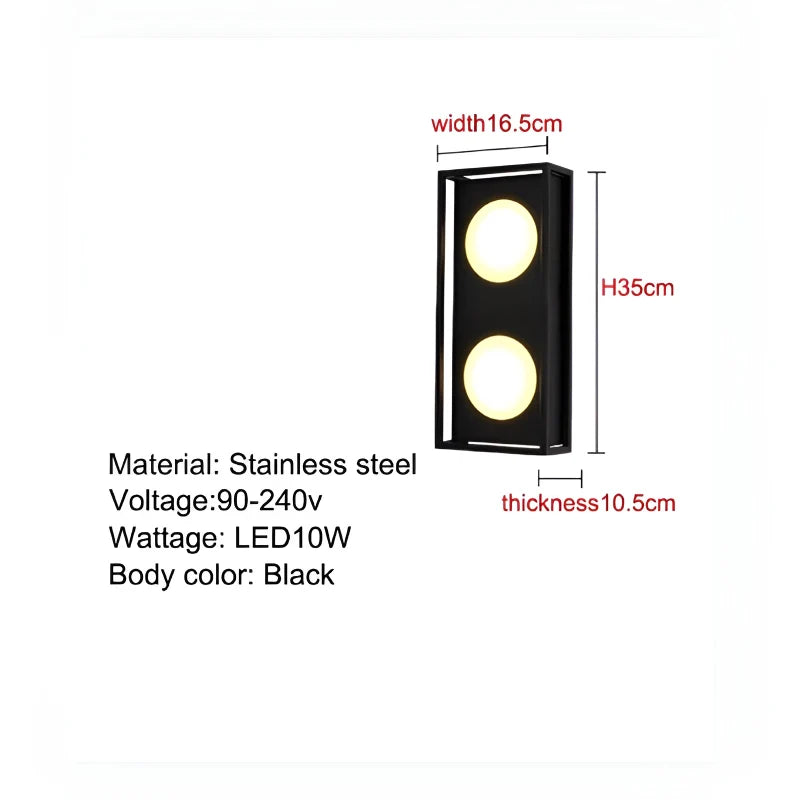 Drake Outdoor Black Waterproof LED Stainless Steel Wall Lamp - Exterior wall | Lucera Lighting
