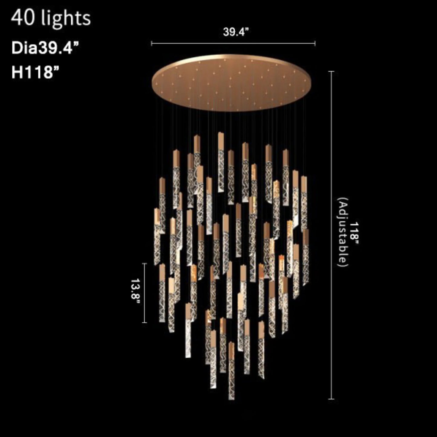 Quartz Long Staircase Crystal Chandelier - Pendant Lights | Lucera Lighting