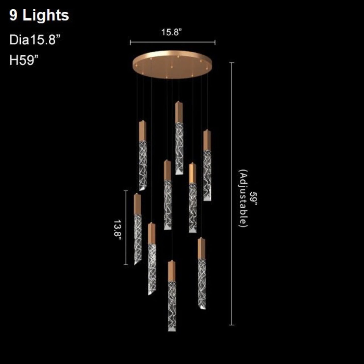 Quartz Long Staircase Crystal Chandelier - Pendant Lights | Lucera Lighting