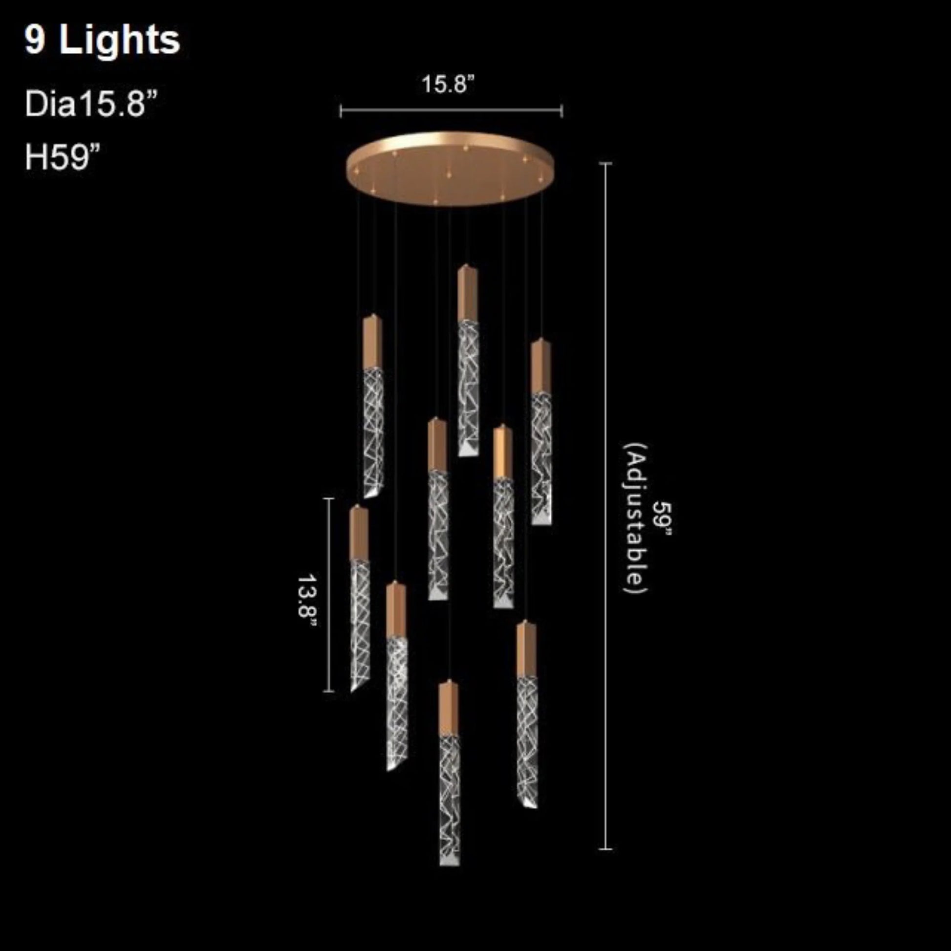 Quartz Long Staircase Crystal Chandelier - Pendant Lights | Lucera Lighting
