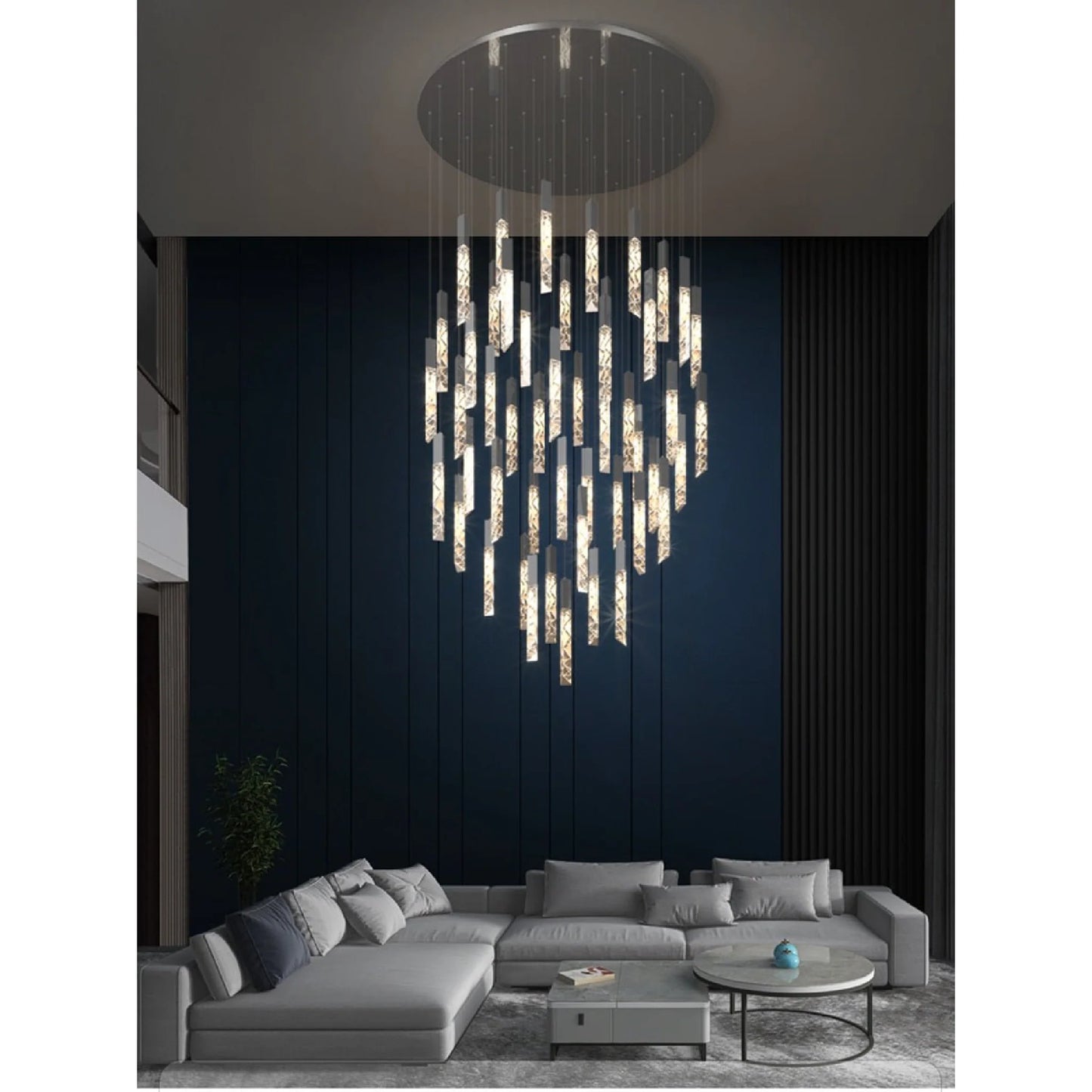 Quartz Long Staircase Crystal Chandelier - Pendant Lights | Lucera Lighting