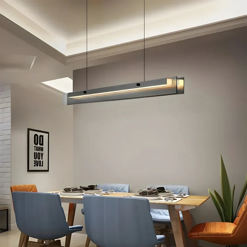 Ochre Risch Modern Black Rectangular Chandelier - Pendant Lights | Lucera Lighting