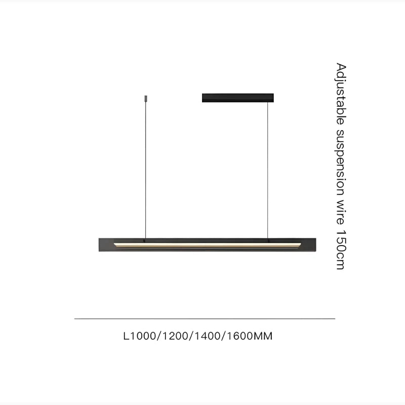 Ochre Risch Modern Black Rectangular Chandelier - Pendant Lights | Lucera Lighting