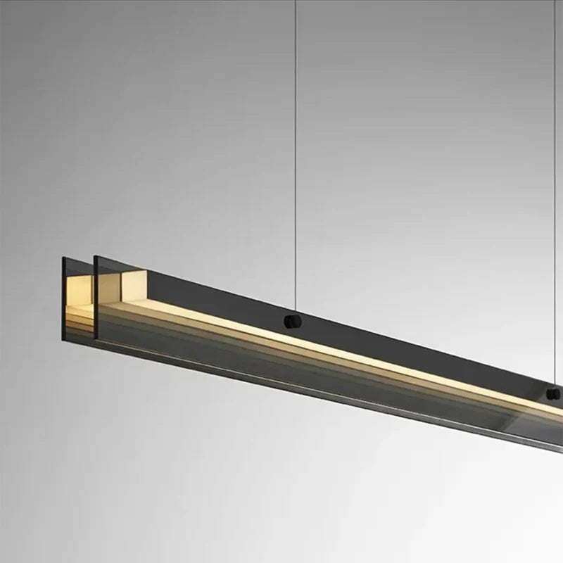Ochre Risch Modern Black Rectangular Chandelier - Pendant Lights | Lucera Lighting
