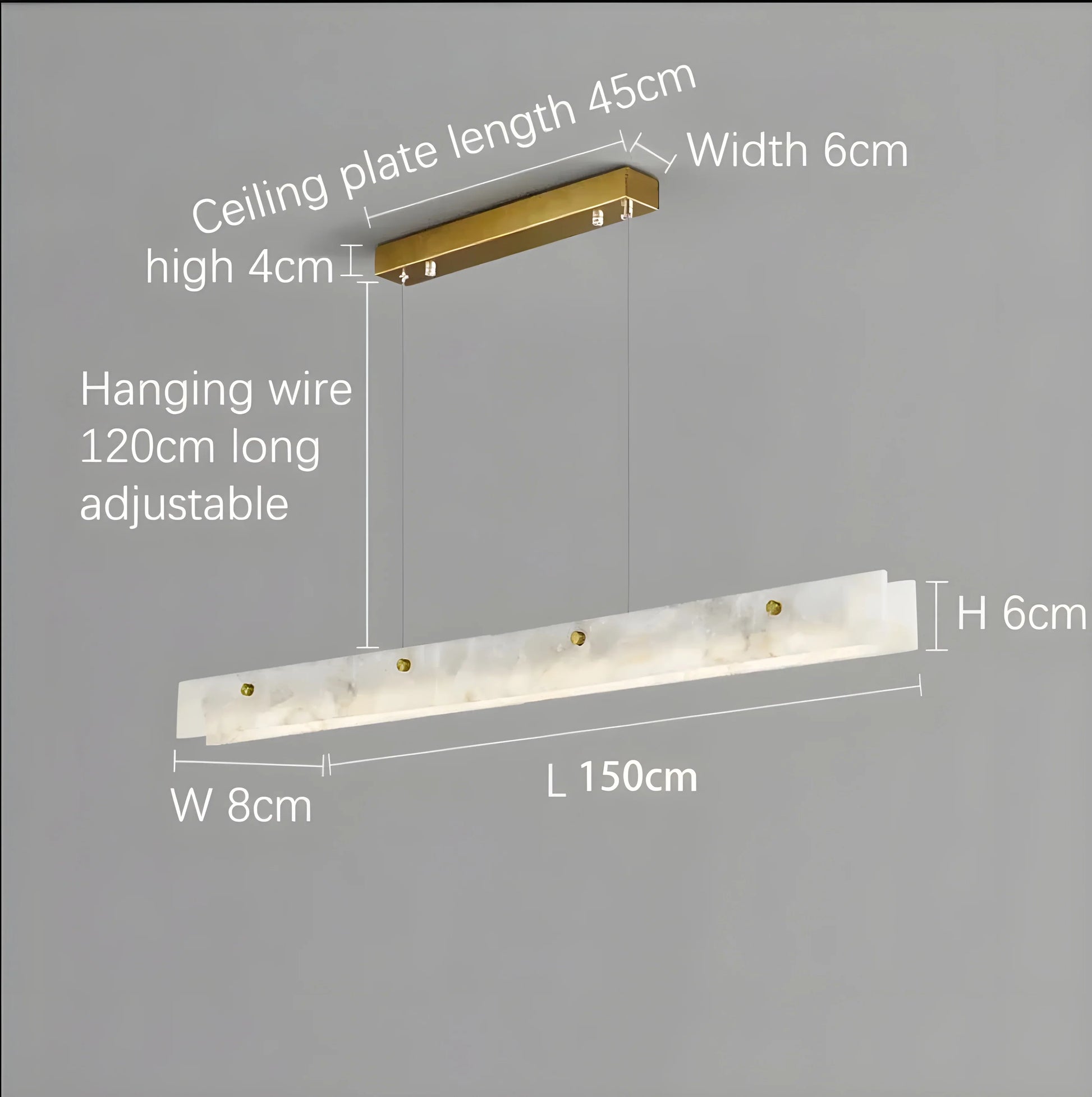 Incarnadine Lux Modern Marble Rectangle Chandelier - Pendant Lights | Lucera Lighting