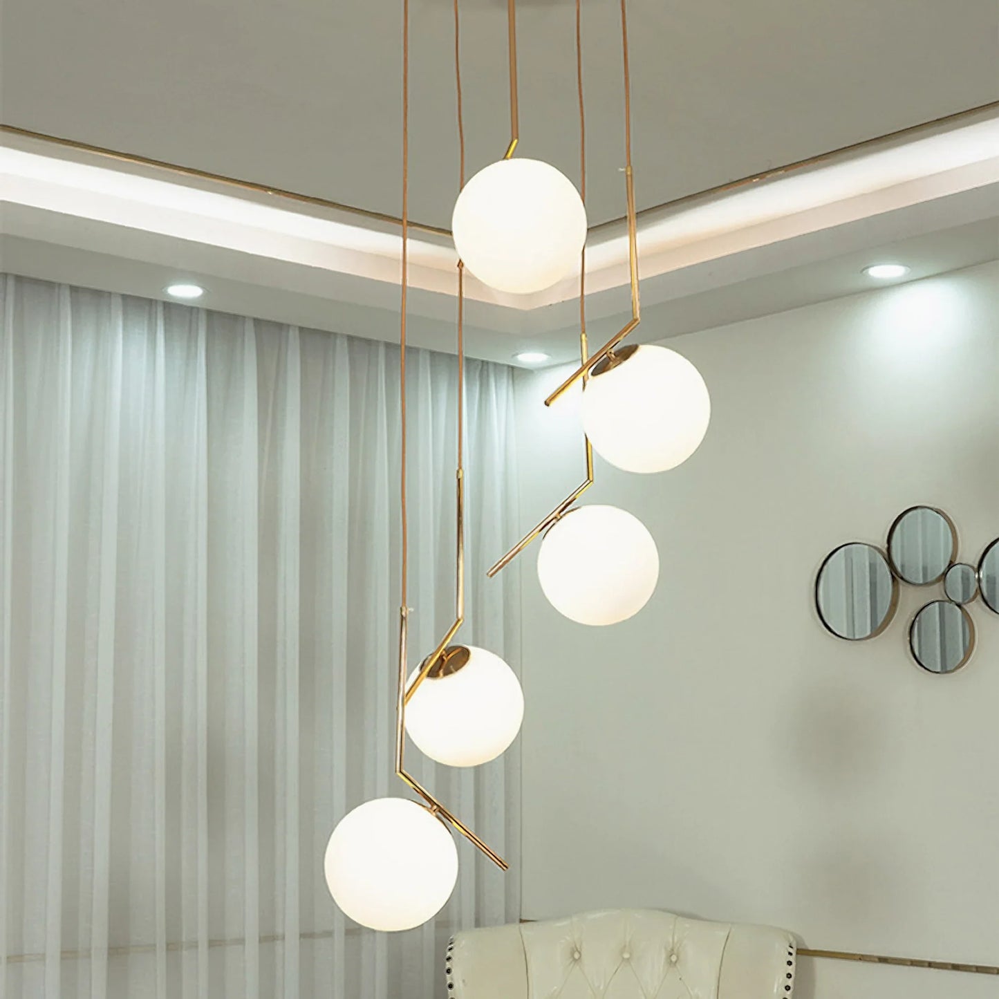 Aspen Duplex Spiral Pendant Chandelier - Pendant Lights | Lucera Lighting