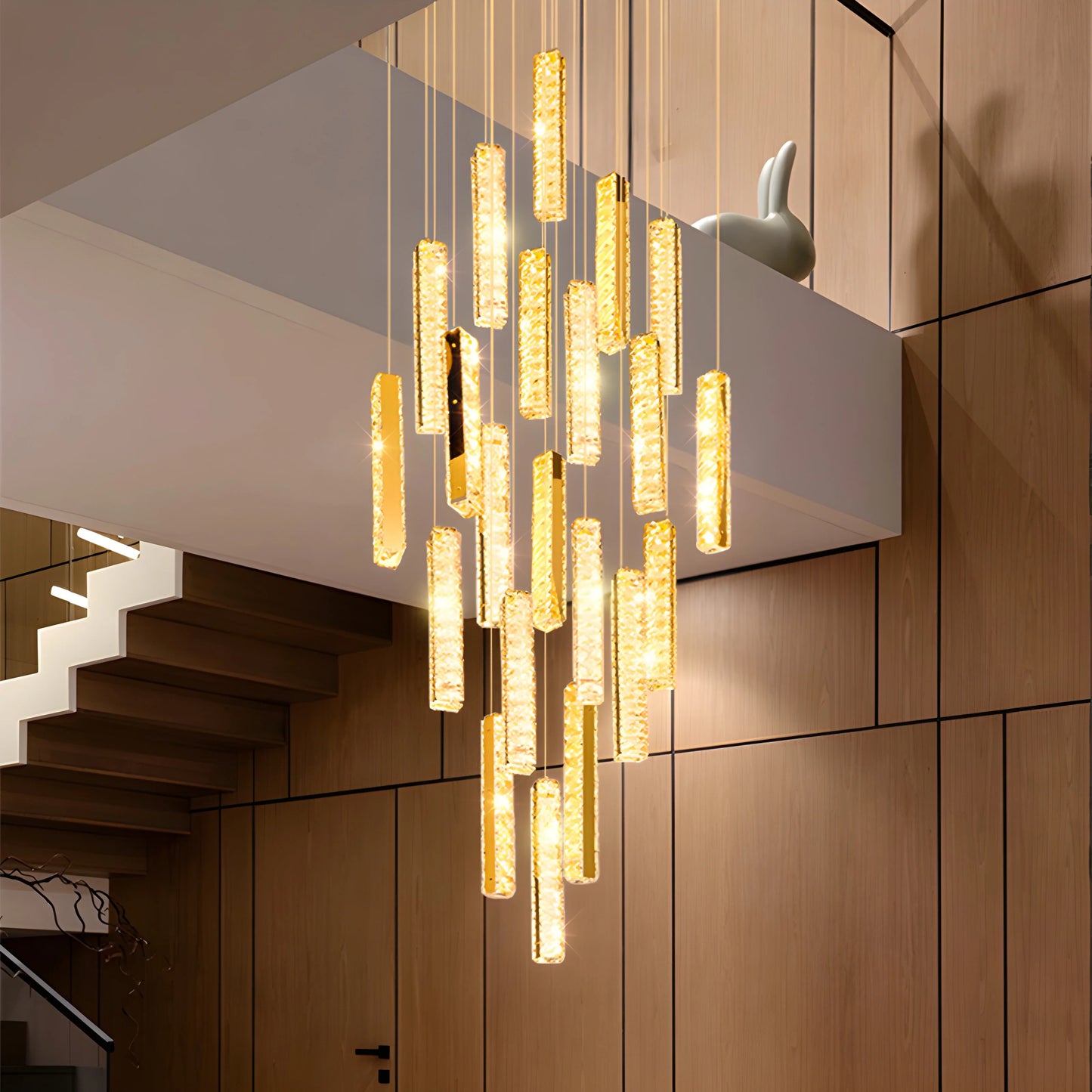 Rast Gold LED Crystal Chandelier - Chandeliers | Lucera Lighting