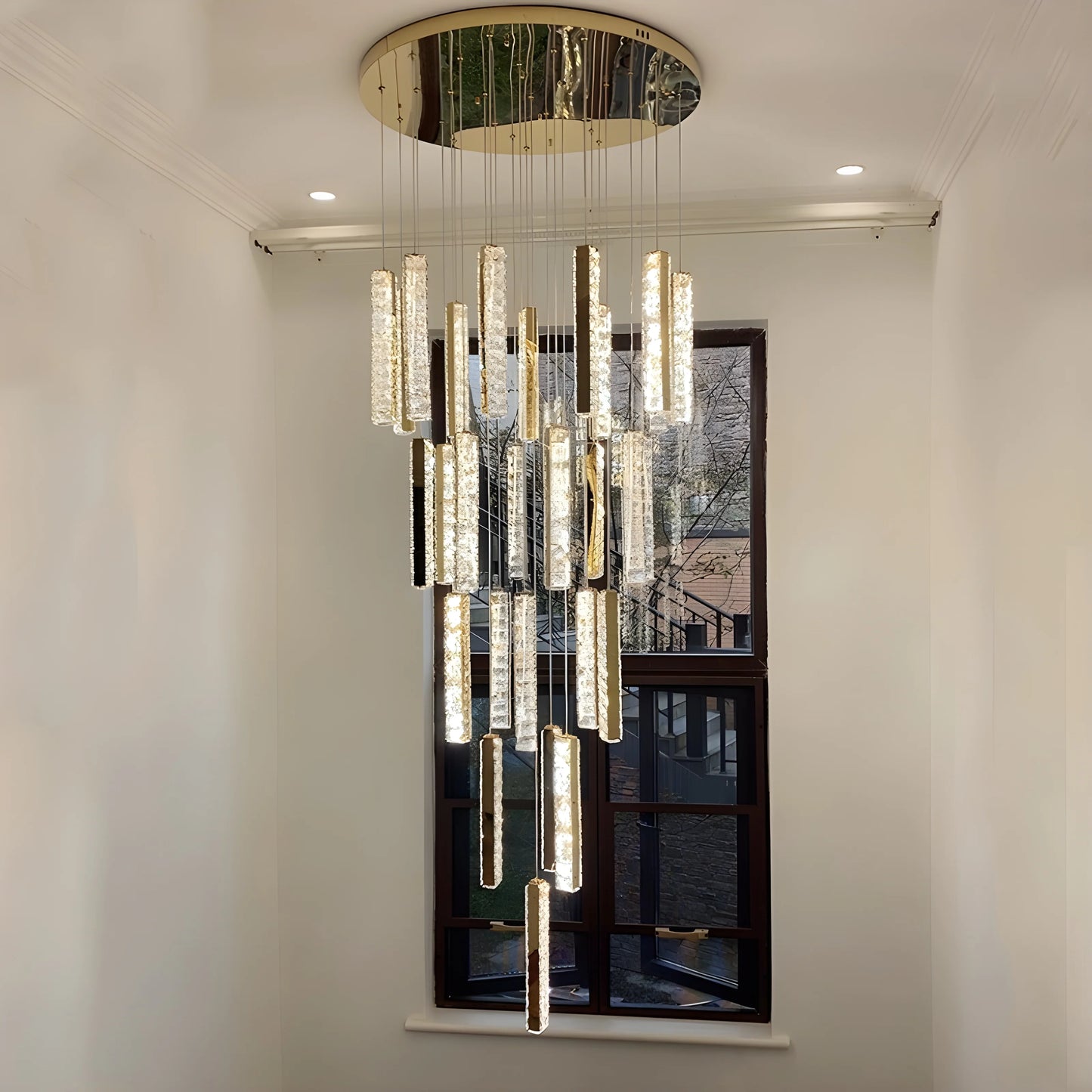 Rast Gold LED Crystal Chandelier - Chandeliers | Lucera Lighting