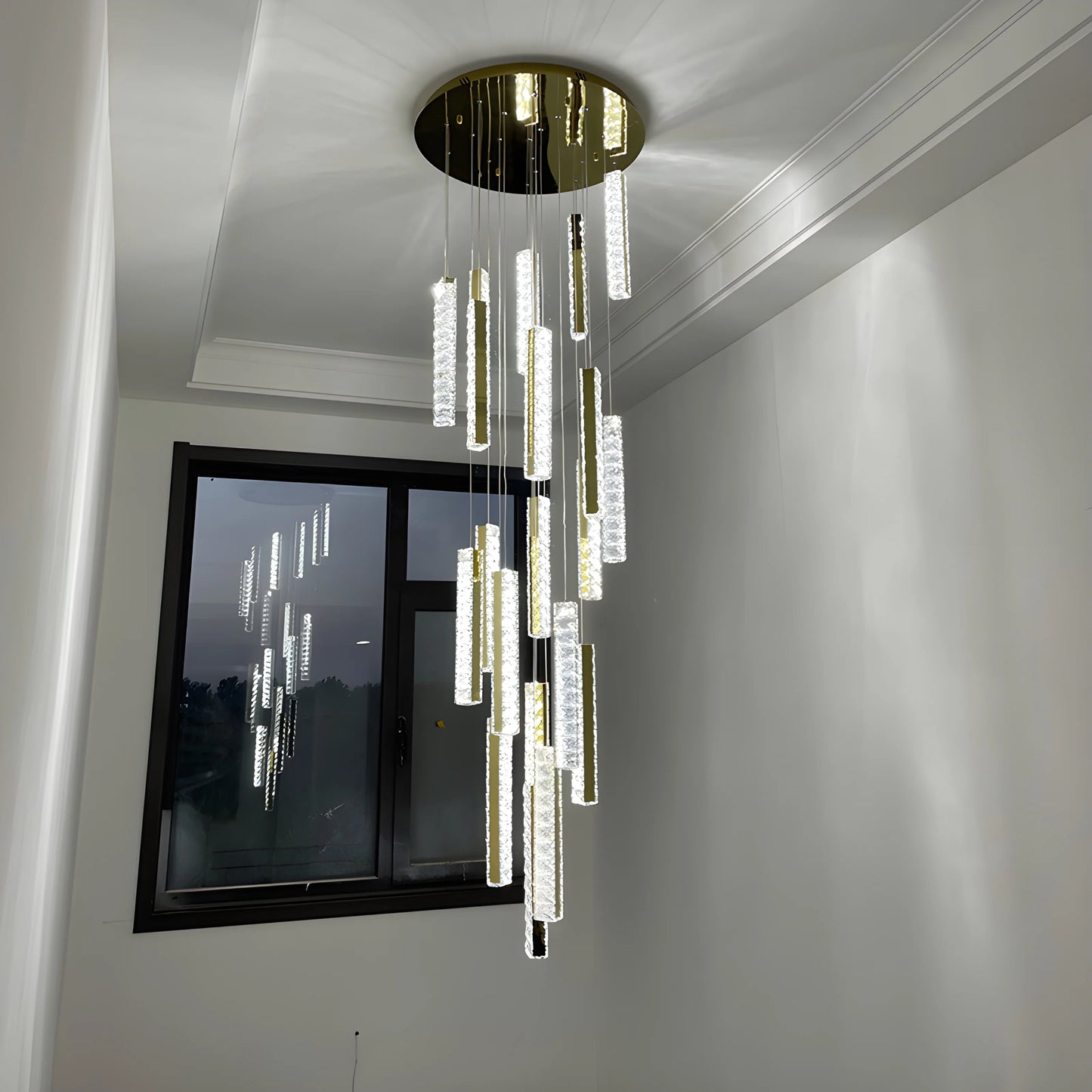 Rast Gold LED Crystal Chandelier - Chandeliers | Lucera Lighting