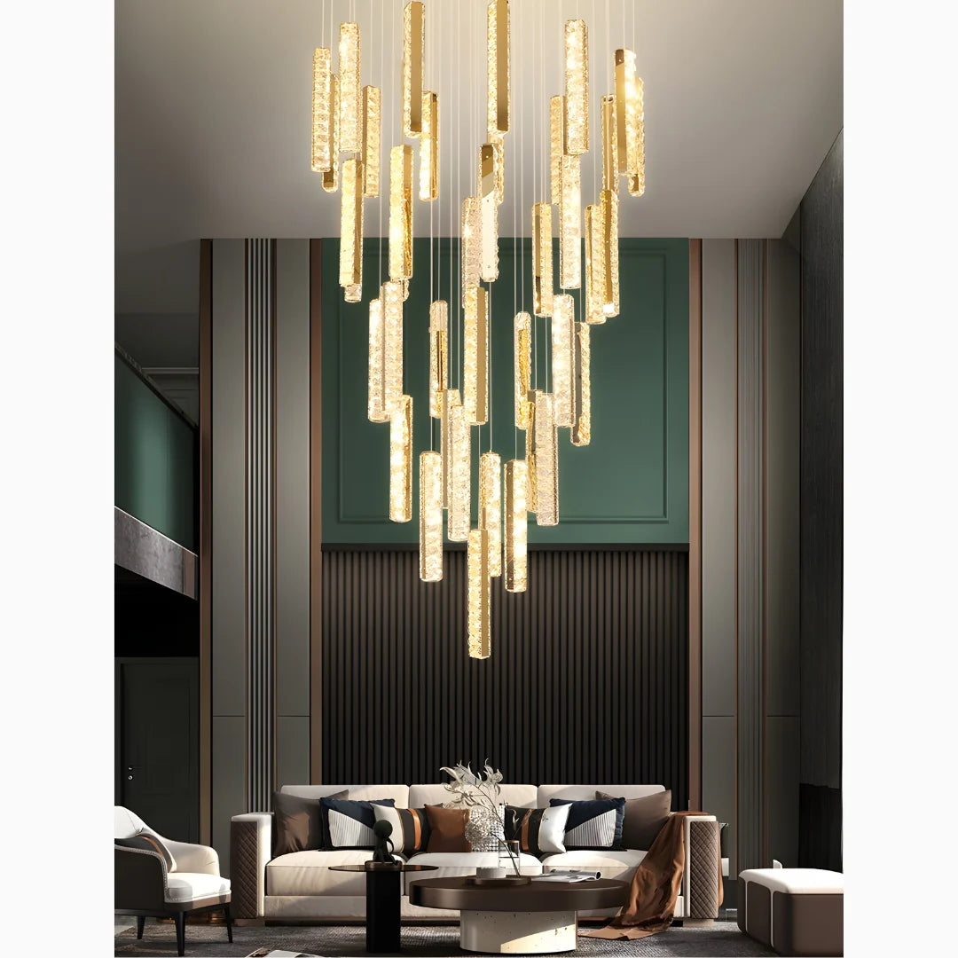 Rast Gold LED Crystal Chandelier - Chandeliers | Lucera Lighting
