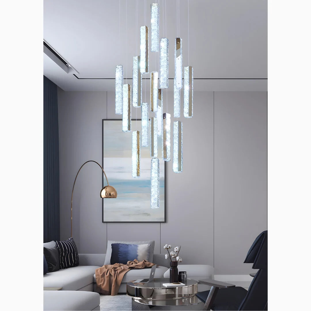 Rast Gold LED Crystal Chandelier - Chandeliers | Lucera Lighting