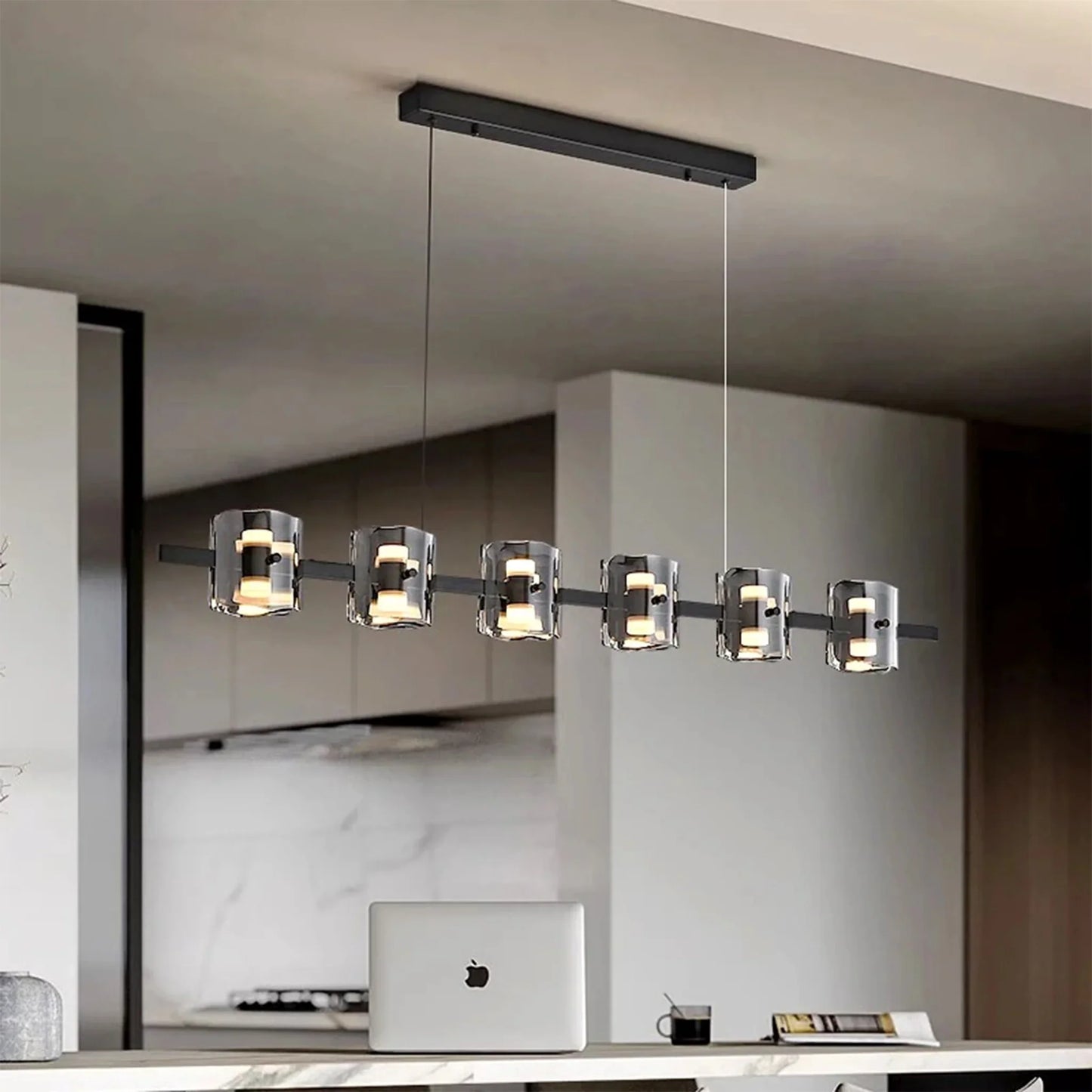 Harlequin Rectangle Glass Chandelier - Pendant Lights | Lucera Lighting