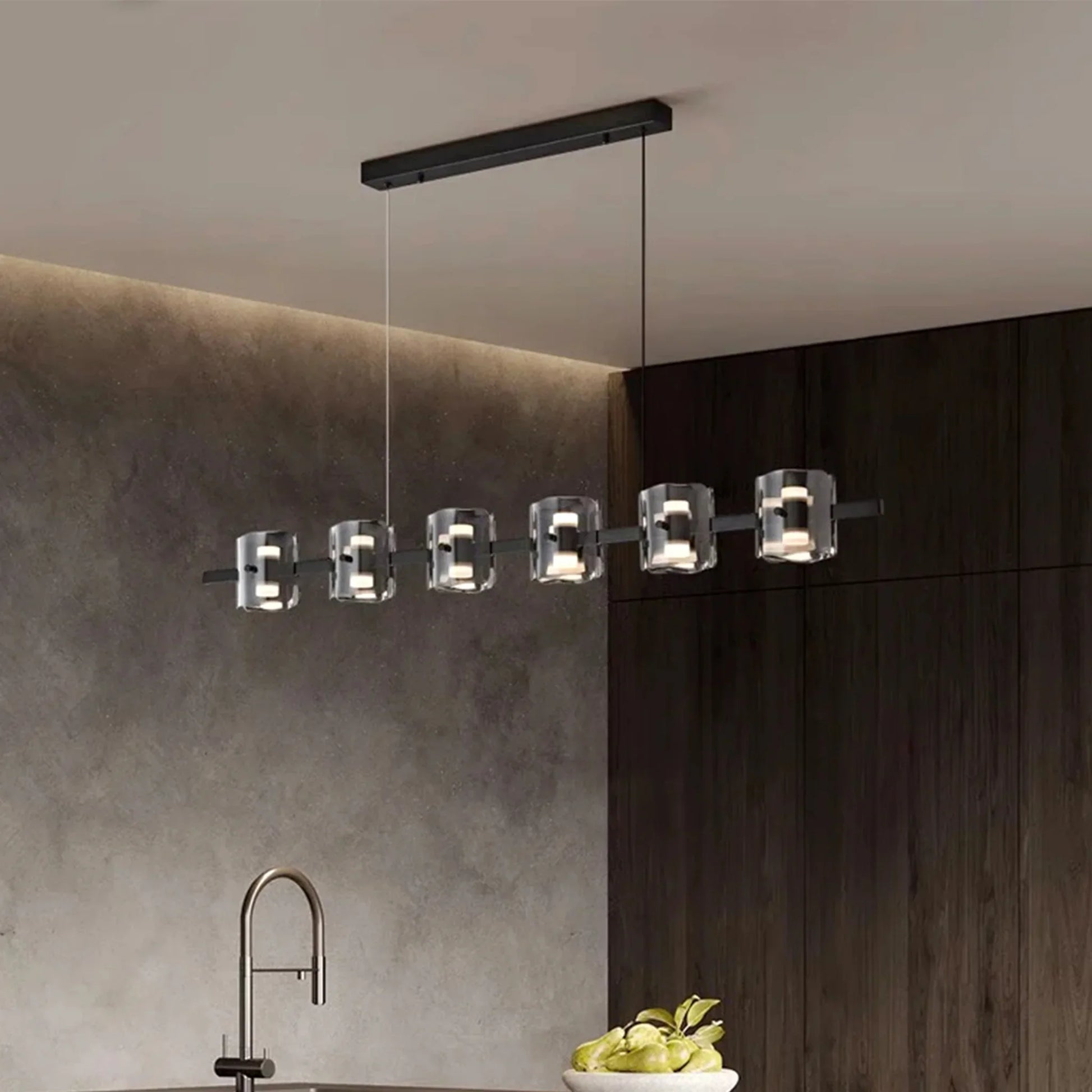 Harlequin Rectangle Glass Chandelier - Pendant Lights | Lucera Lighting