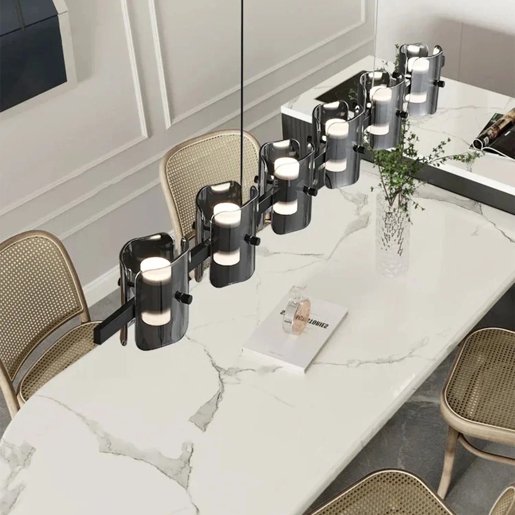 Harlequin Rectangle Glass Chandelier - Pendant Lights | Lucera Lighting
