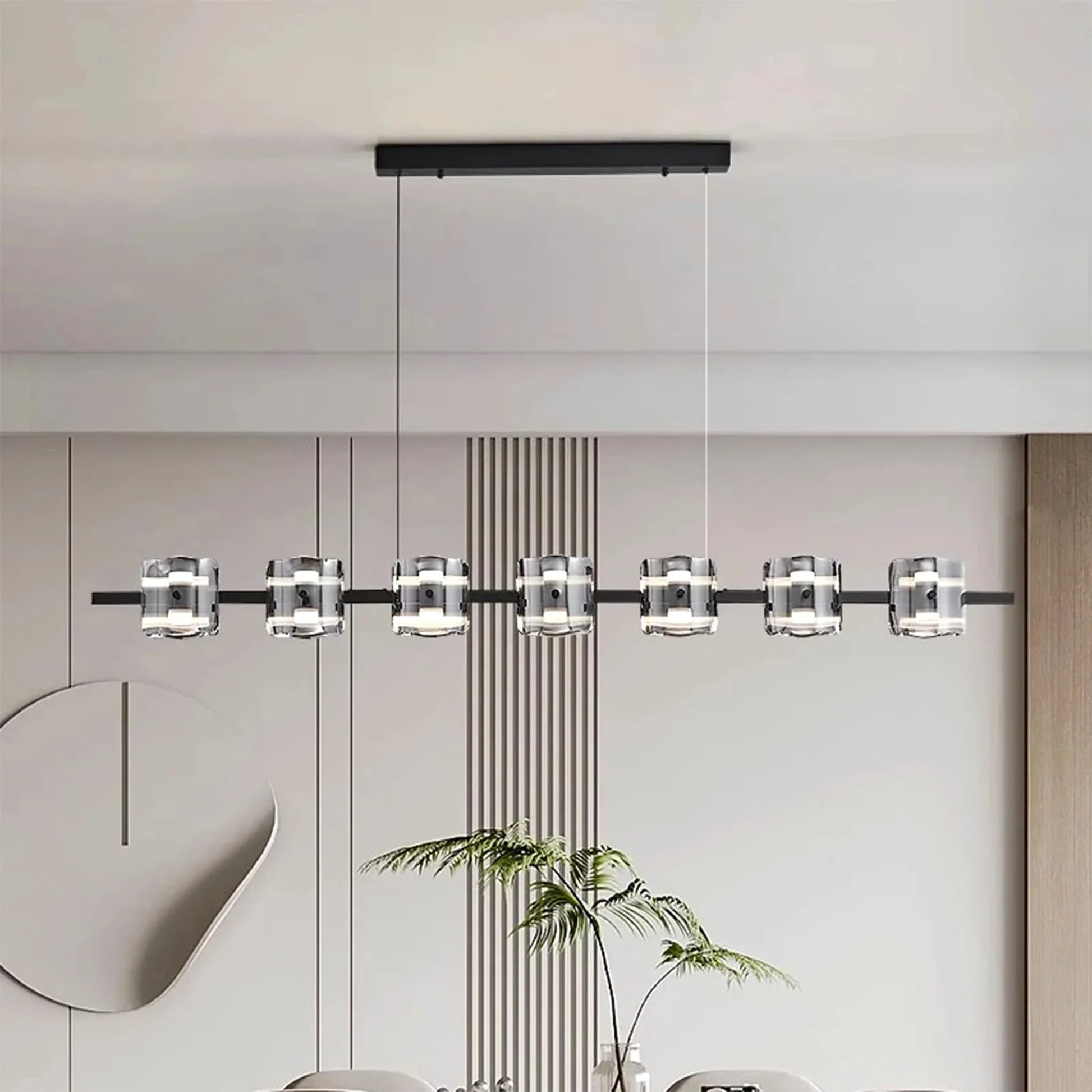Harlequin Rectangle Glass Chandelier - Pendant Lights | Lucera Lighting