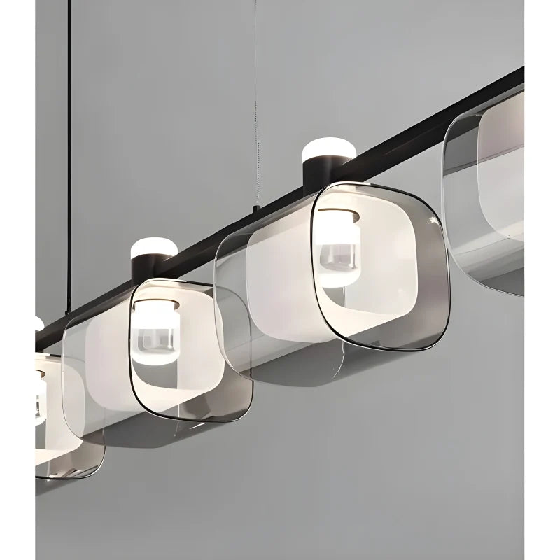 Glaucous Glass Cube Chandelier - Pendant Lights | Lucera Lighting