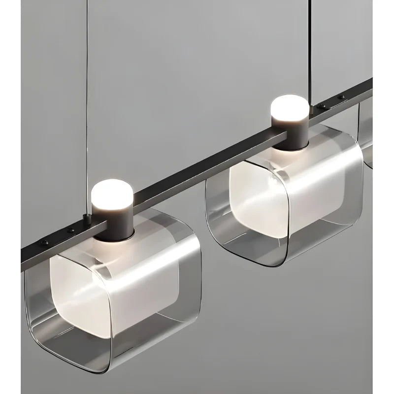 Glaucous Glass Cube Chandelier - Pendant Lights | Lucera Lighting