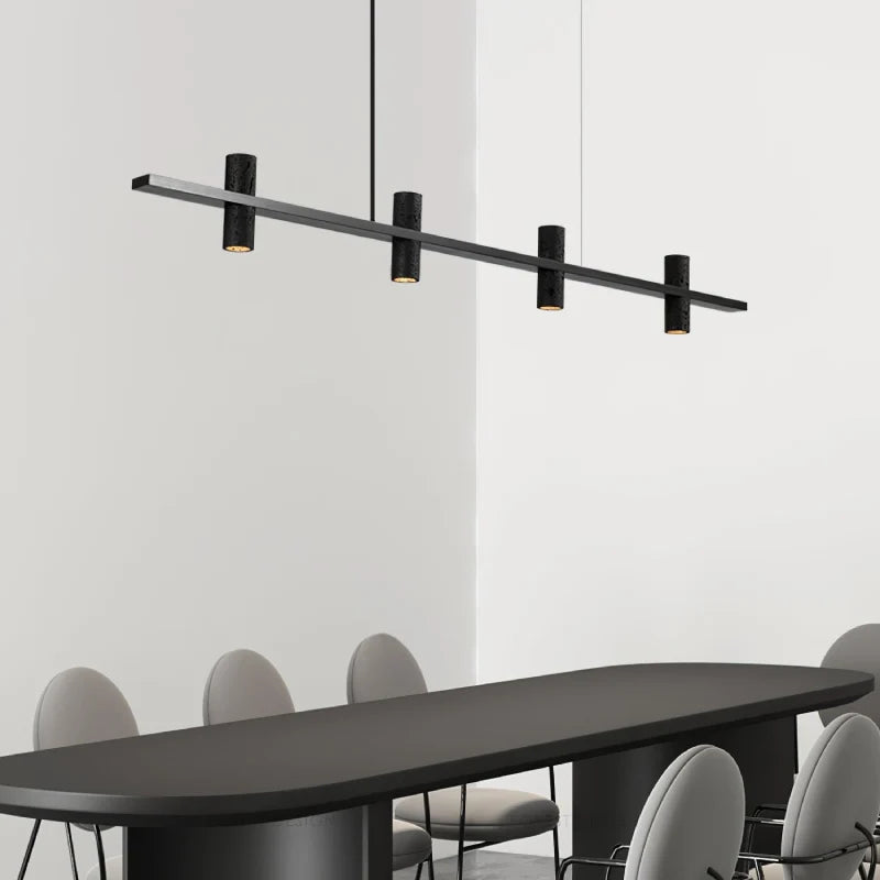Feldgrau Minimalist Black Copper Stone Chandelier - Pendant Lights | Lucera Lighting