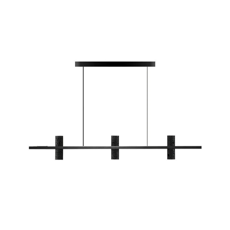 Feldgrau Minimalist Black Copper Stone Chandelier - Pendant Lights | Lucera Lighting