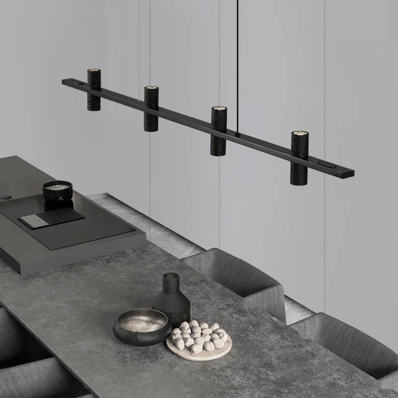 Feldgrau Minimalist Black Copper Stone Chandelier - Pendant Lights | Lucera Lighting
