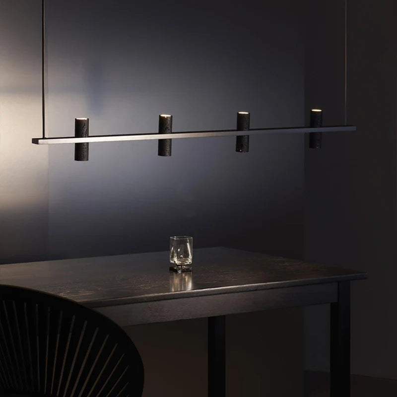 Feldgrau Minimalist Black Copper Stone Chandelier - Pendant Lights | Lucera Lighting