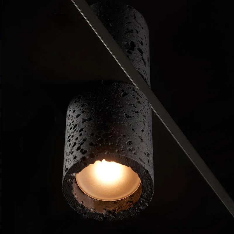 Feldgrau Minimalist Black Copper Stone Chandelier - Pendant Lights | Lucera Lighting