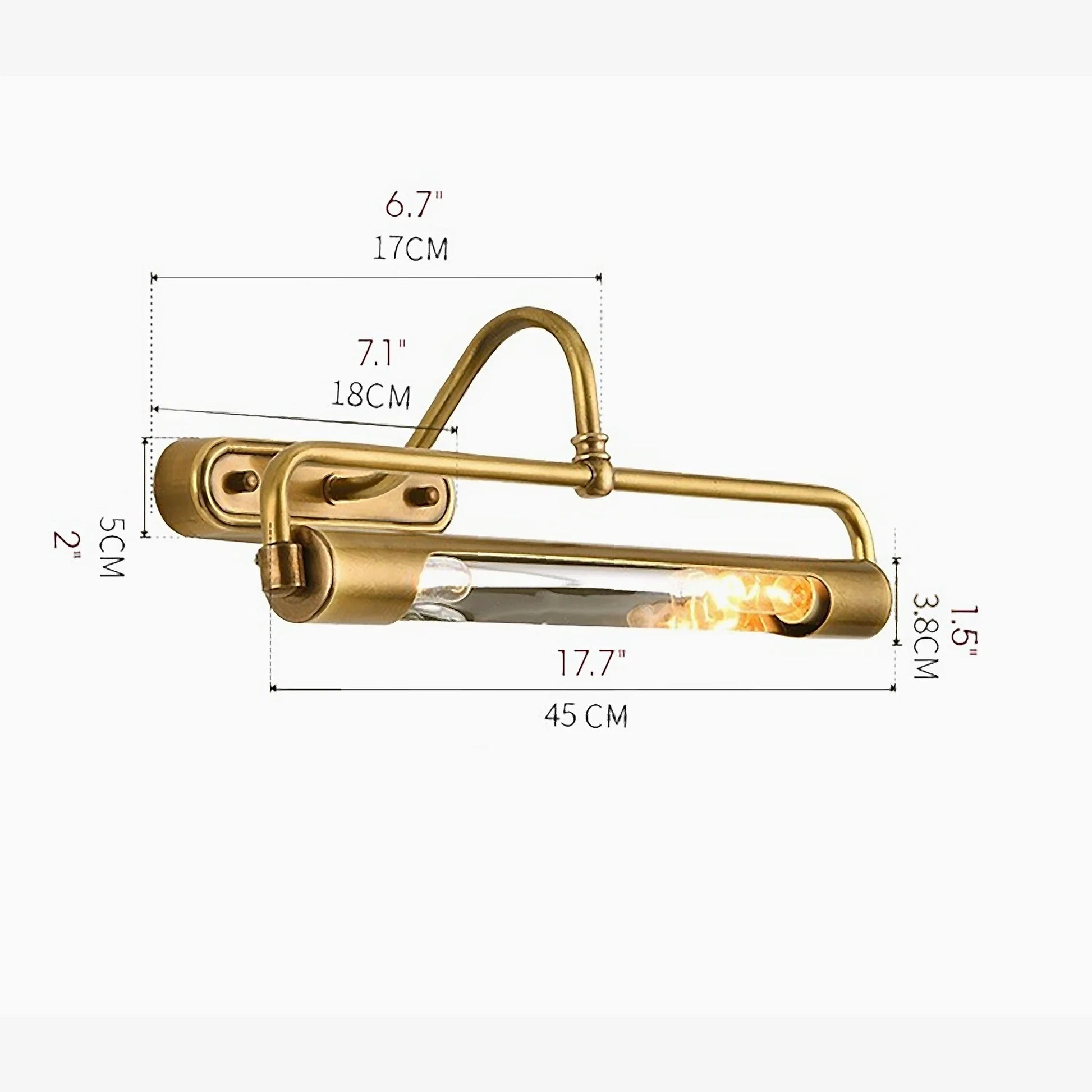 Ricochet Mirrored Long Copper LED Wall Lamp - Wall Lights & Sconces | Lucera Lighting
