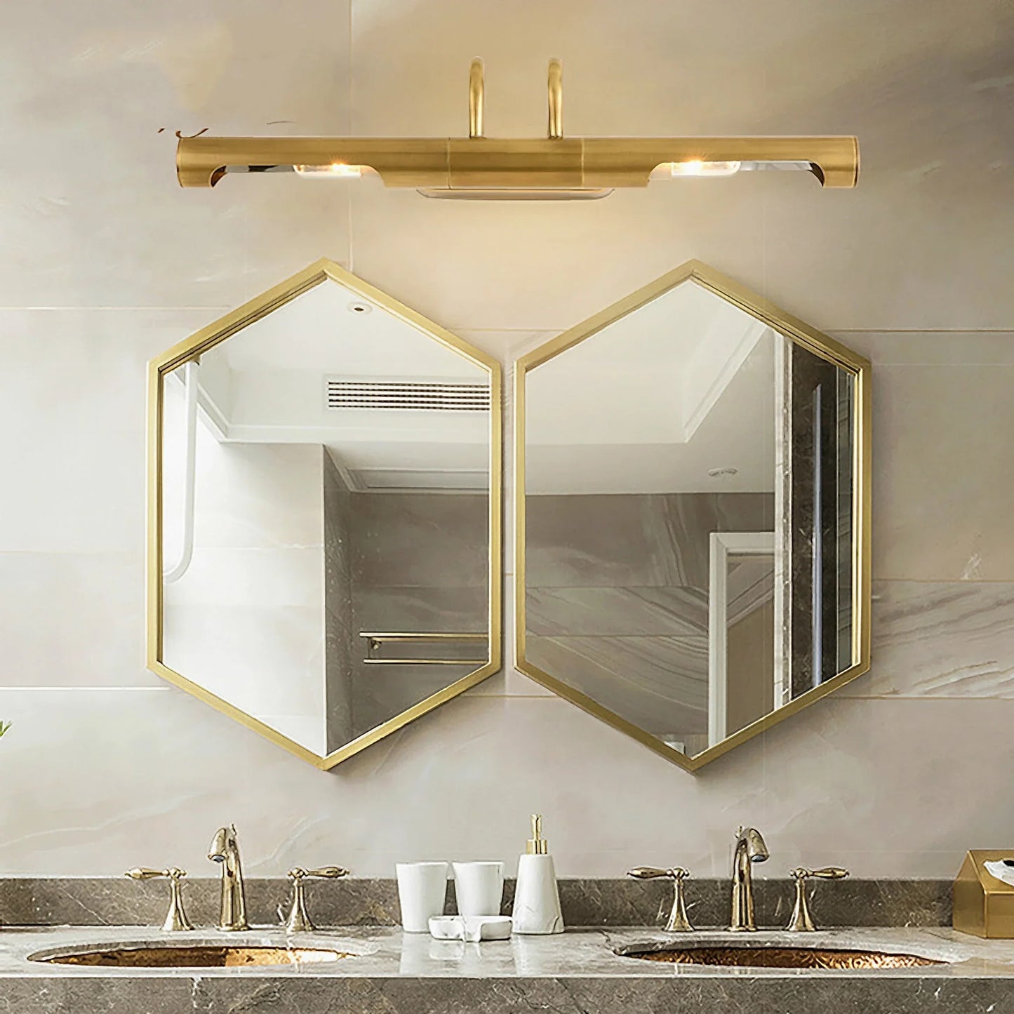 Ricochet Mirrored Long Copper LED Wall Lamp - Wall Lights & Sconces | Lucera Lighting