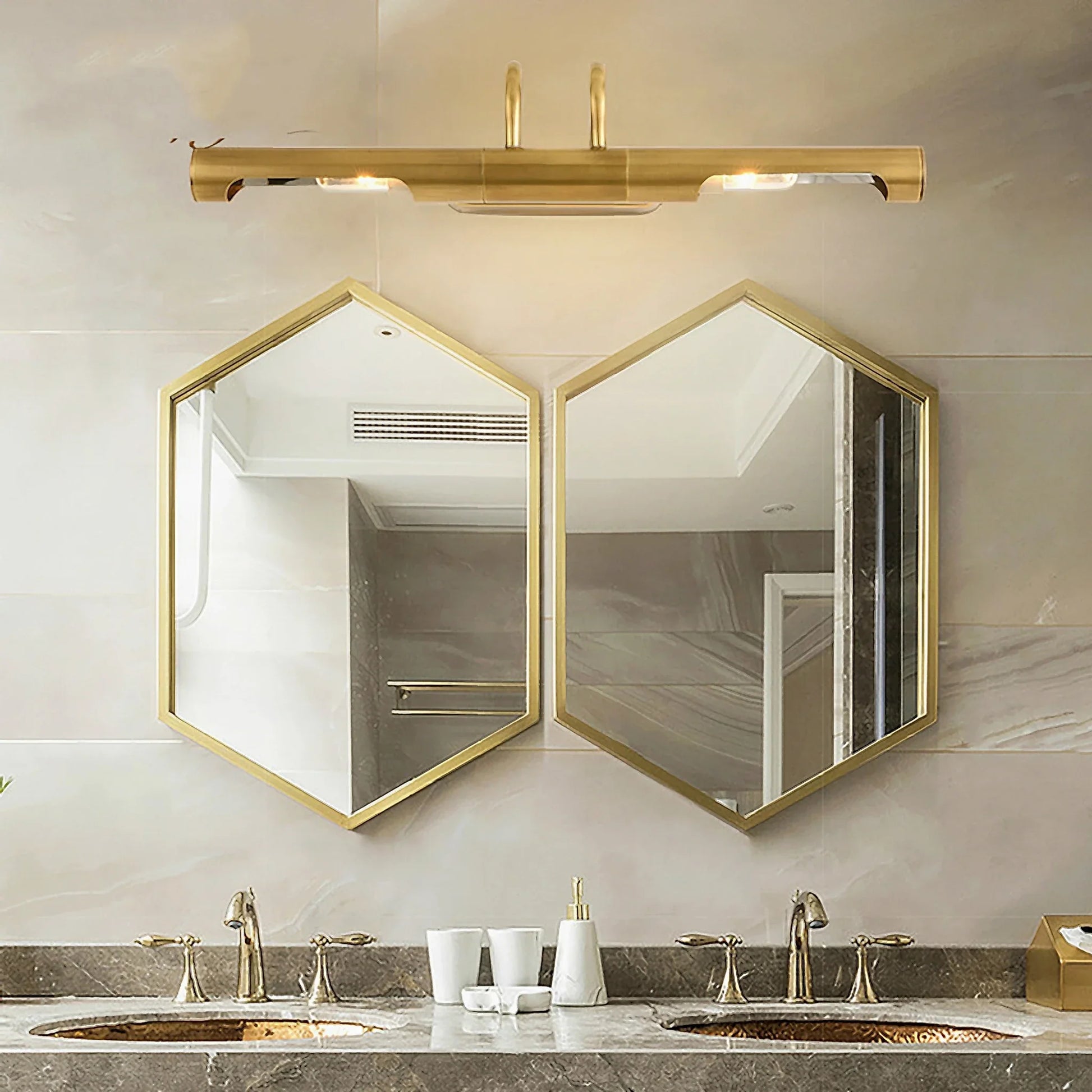 Ricochet Mirrored Long Copper LED Wall Lamp - Wall Lights & Sconces | Lucera Lighting