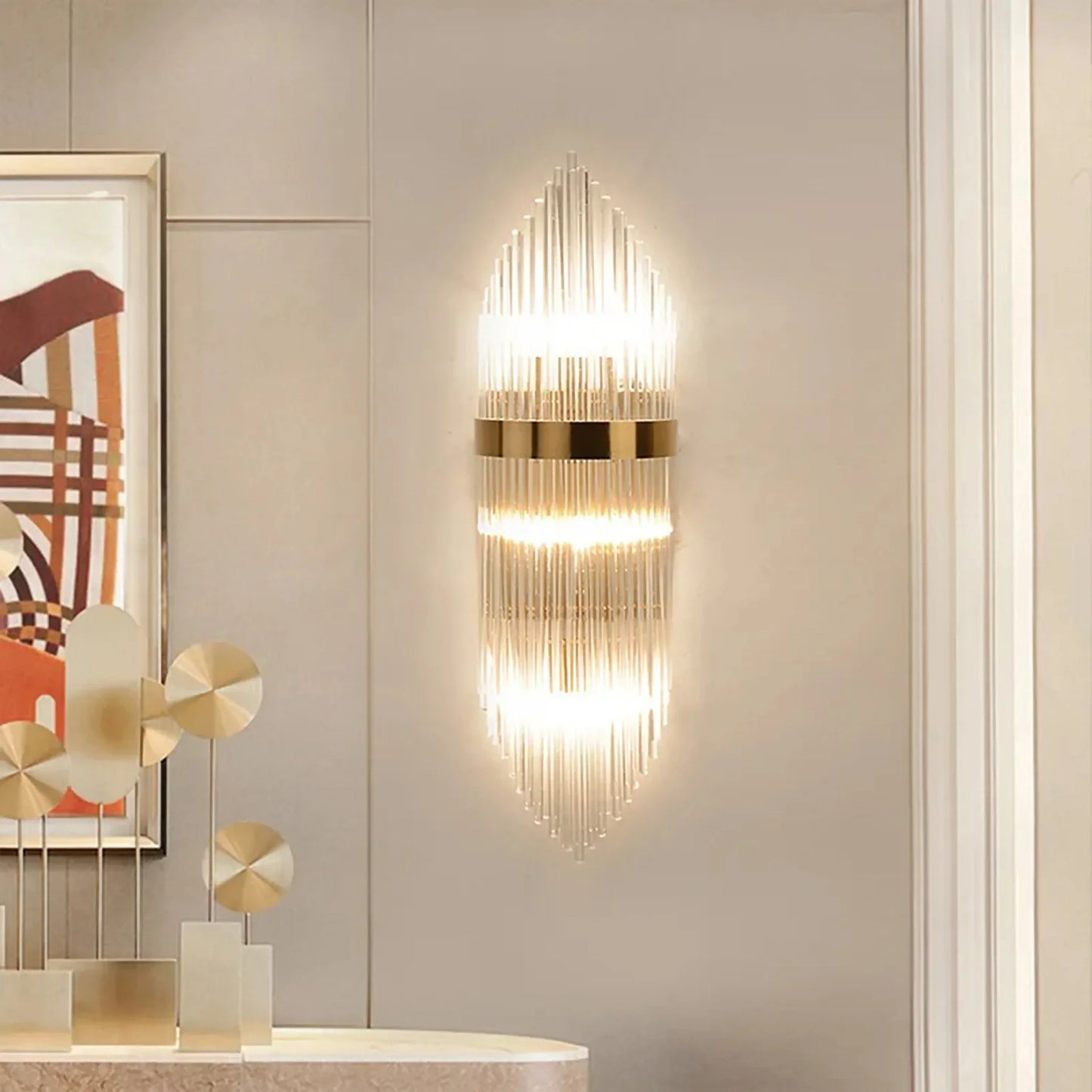 Lento Gold Glass Wall Sconce - Wall Lights & Sconces | Lucera Lighting