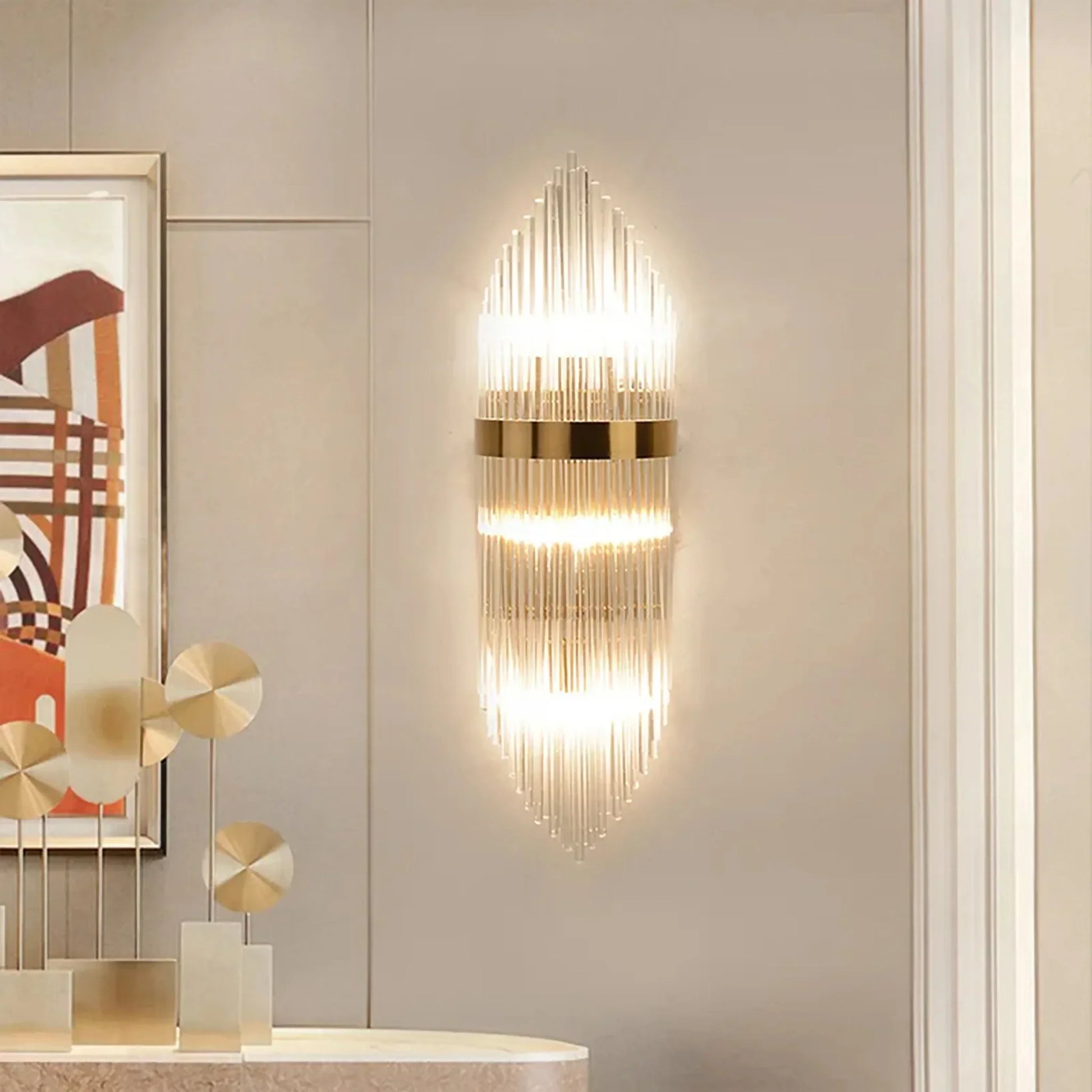 Lento Gold Glass Wall Sconce - Wall Lights & Sconces | Lucera Lighting