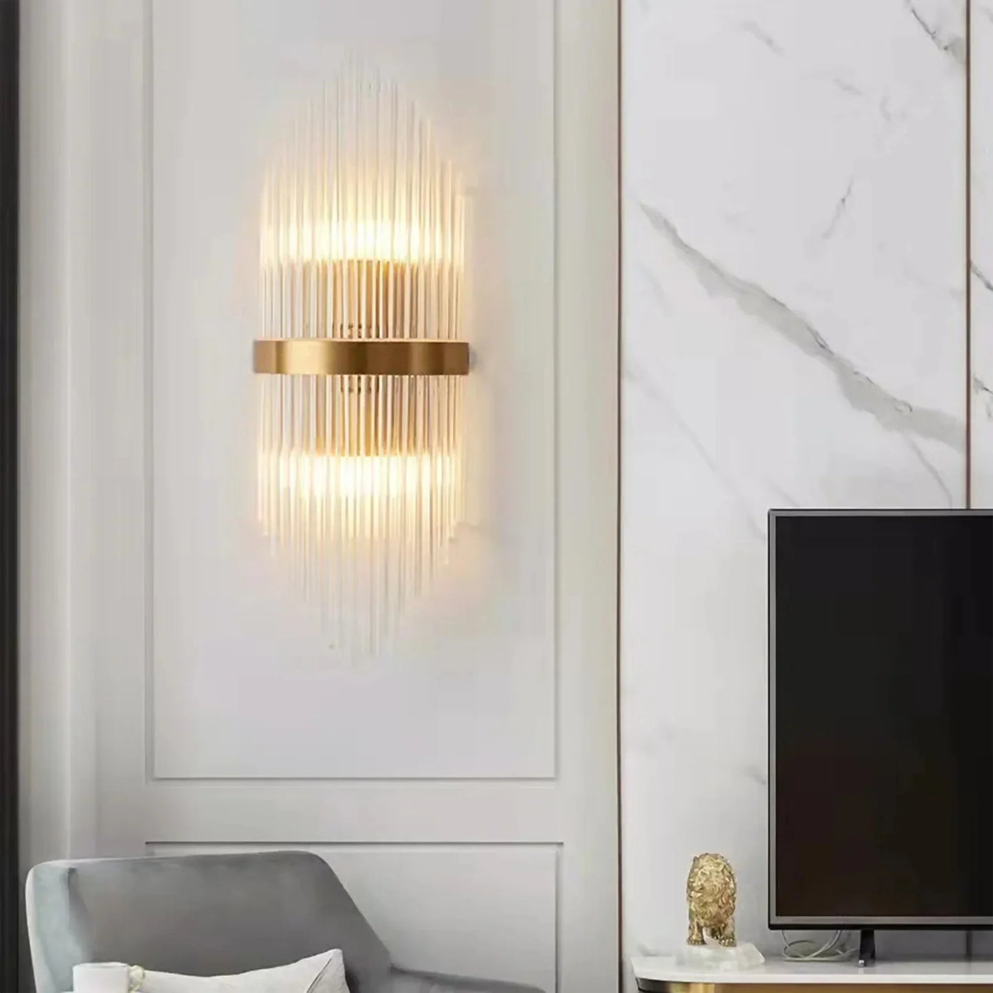 Lento Gold Glass Wall Sconce - Wall Lights & Sconces | Lucera Lighting