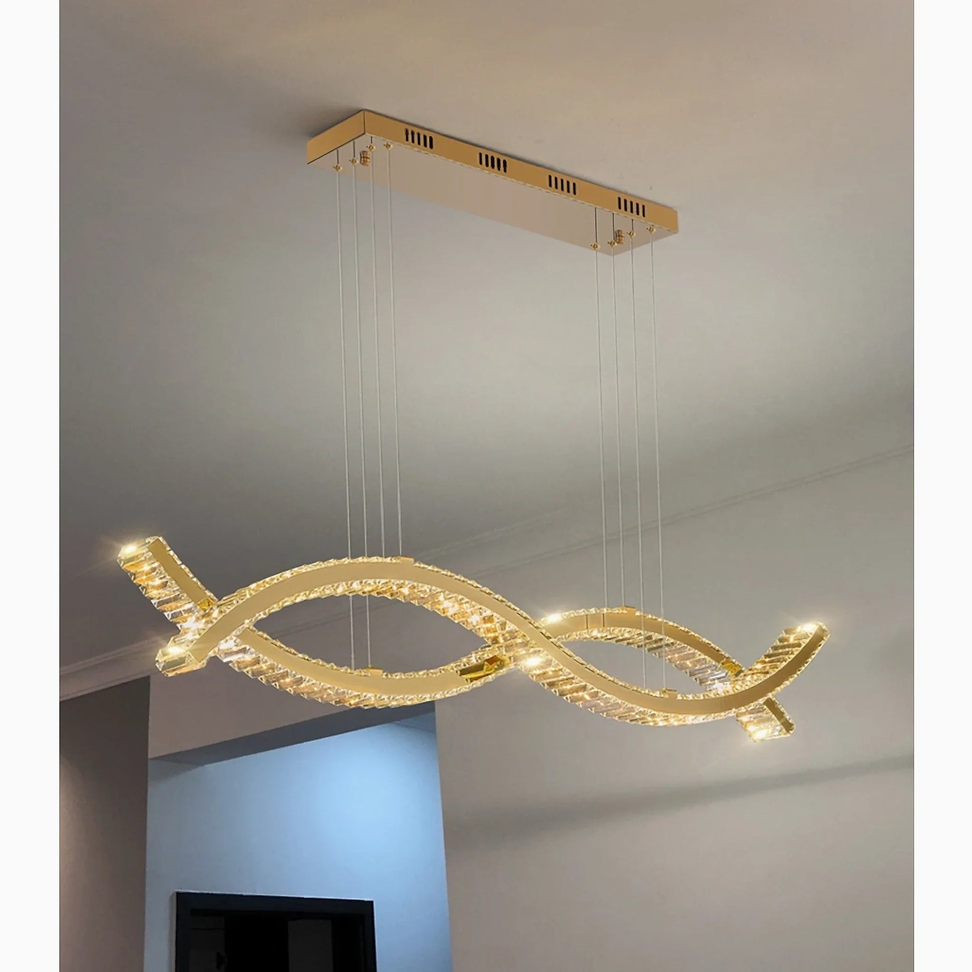 Natt LED Chandelier Wave Design - Chandeliers | Lucera Lighting