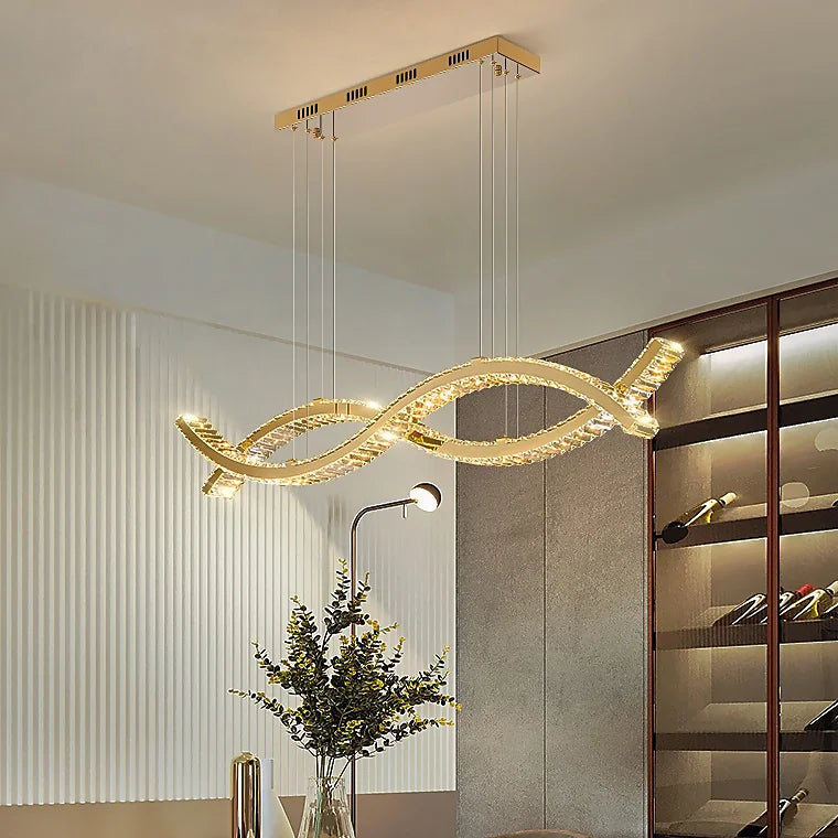 Natt LED Chandelier Wave Design - Chandeliers | Lucera Lighting