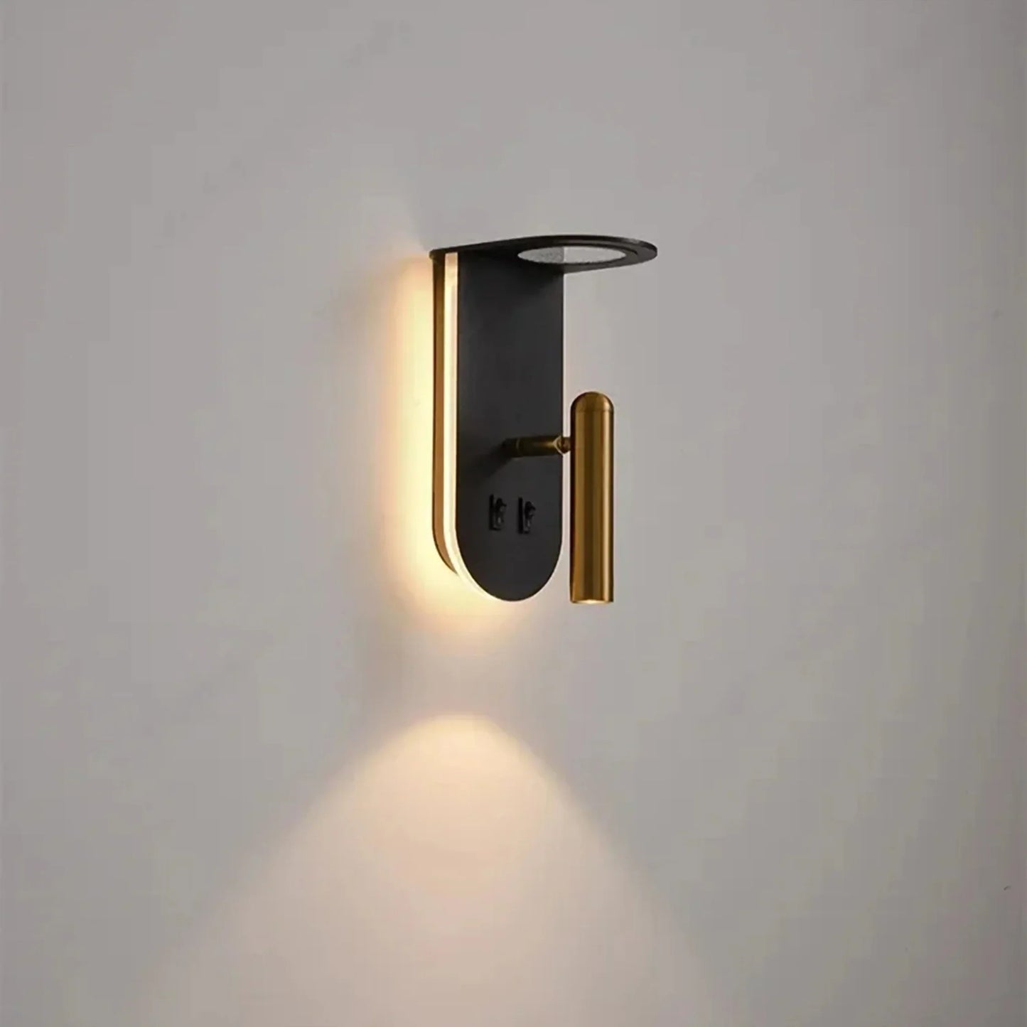 Fuoco Modern Black and Gold Wall Sconce - Wall Lights & Sconces | Lucera Lighting