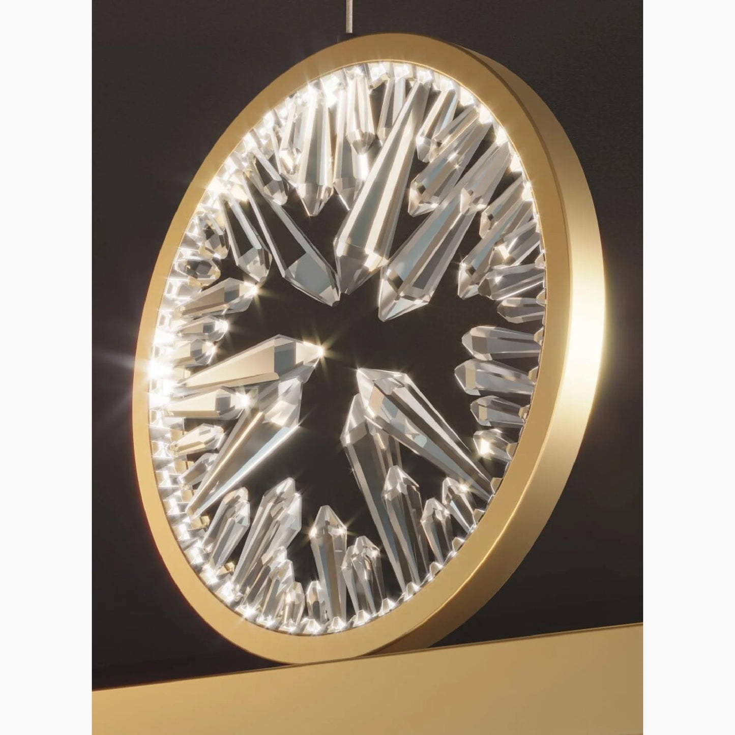 Amore Broken Glass Design Crystal Rings Hanging LED Art Cha - Pendant Lights | Lucera Lighting