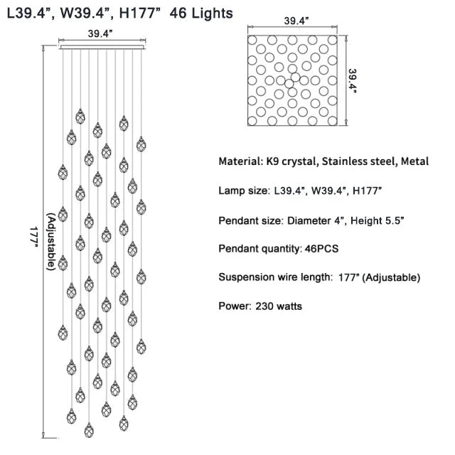 Weld Tremezzo Diamond Crystal Chandelier - Chandeliers | Lucera Lighting