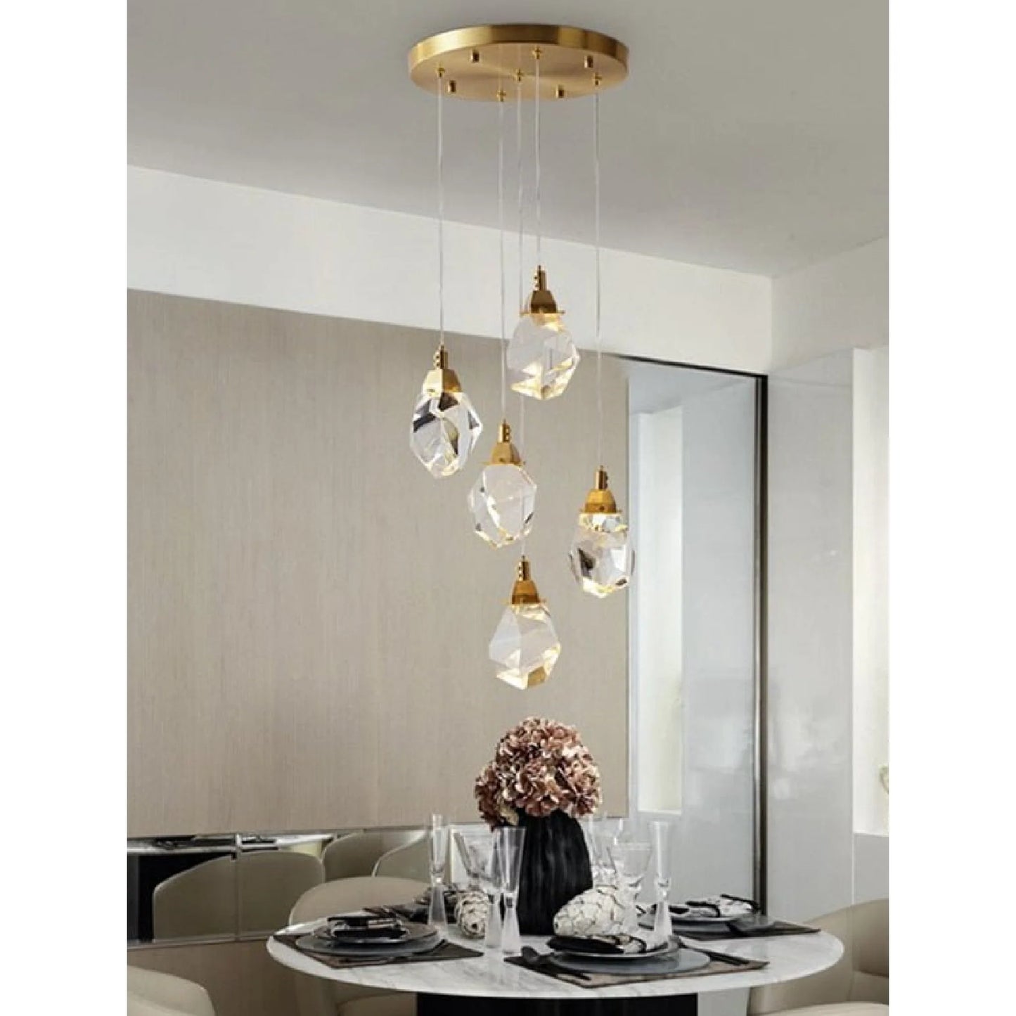 Weld Tremezzo Diamond Crystal Chandelier - Chandeliers | Lucera Lighting