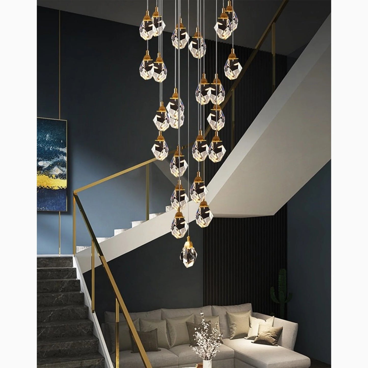 Weld Tremezzo Diamond Crystal Chandelier - Chandeliers | Lucera Lighting