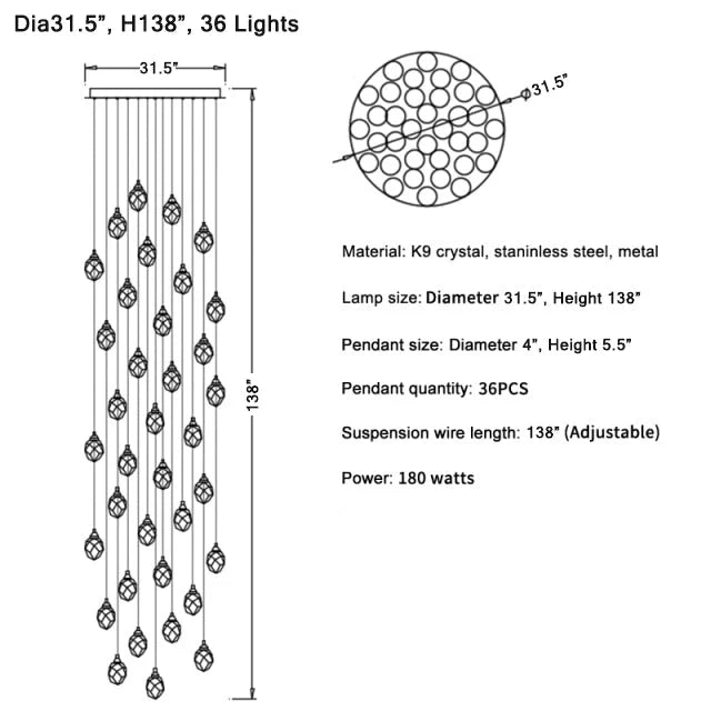 Weld Tremezzo Diamond Crystal Chandelier - Chandeliers | Lucera Lighting