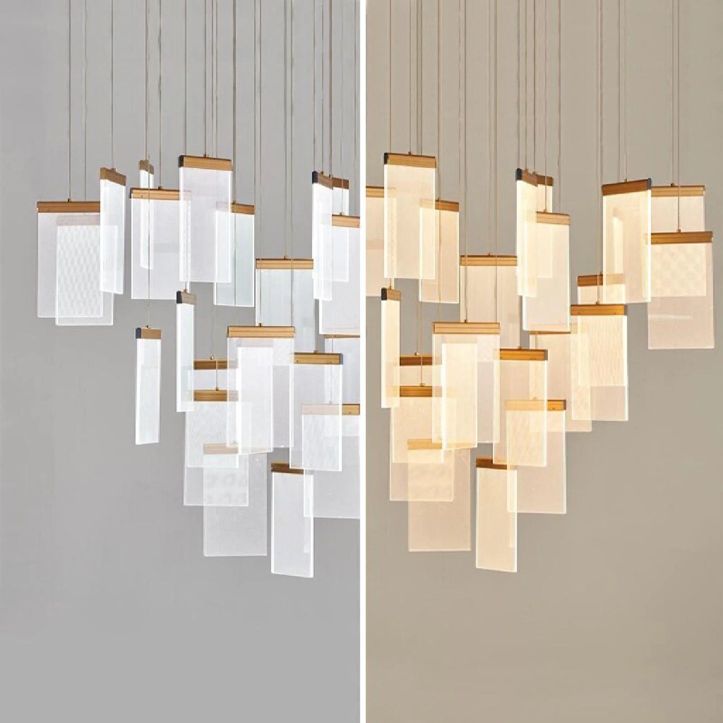 Onyx Gold Long Hanging Light Fixture - Chandeliers | Lucera Lighting