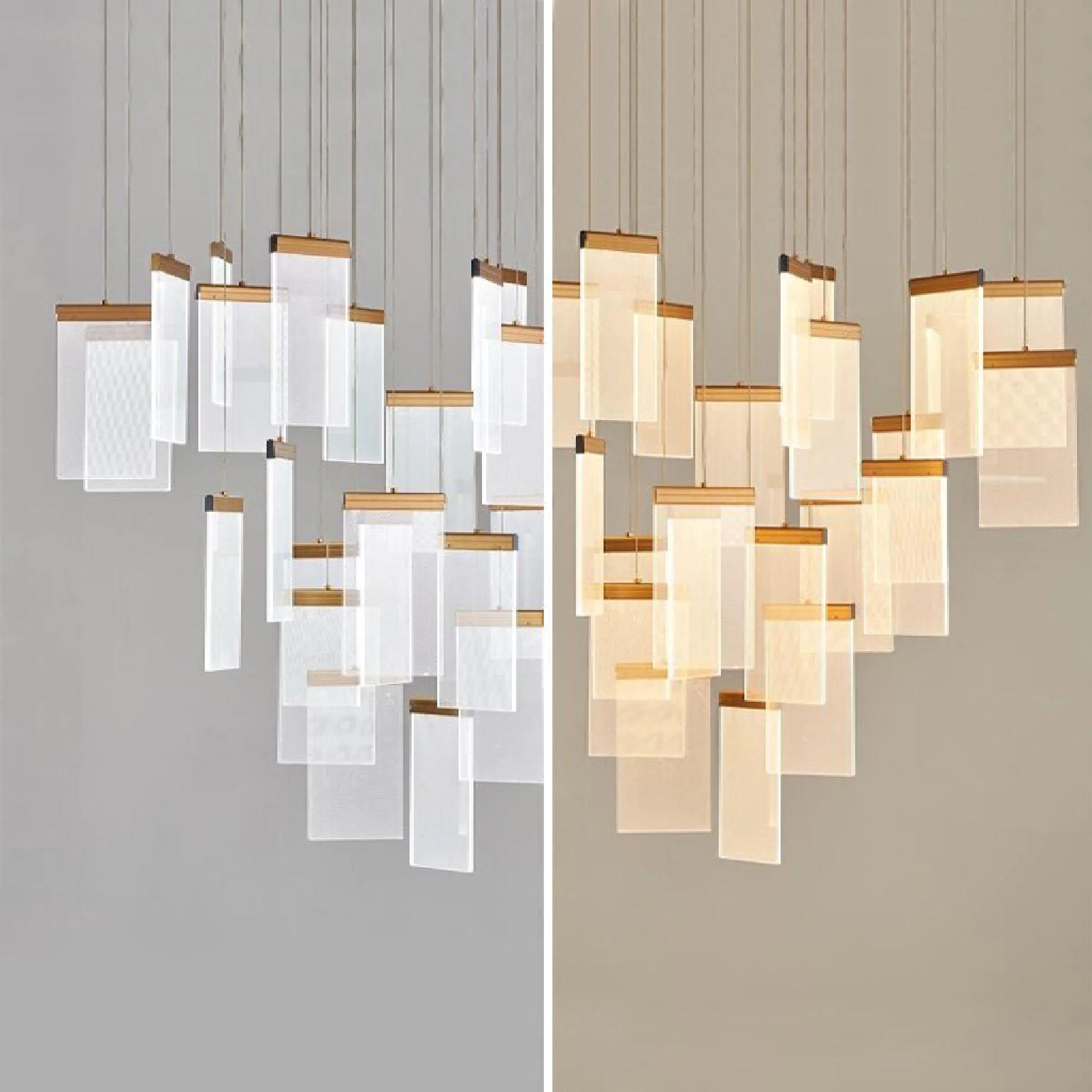 Onyx Gold Long Hanging Light Fixture - Chandeliers | Lucera Lighting