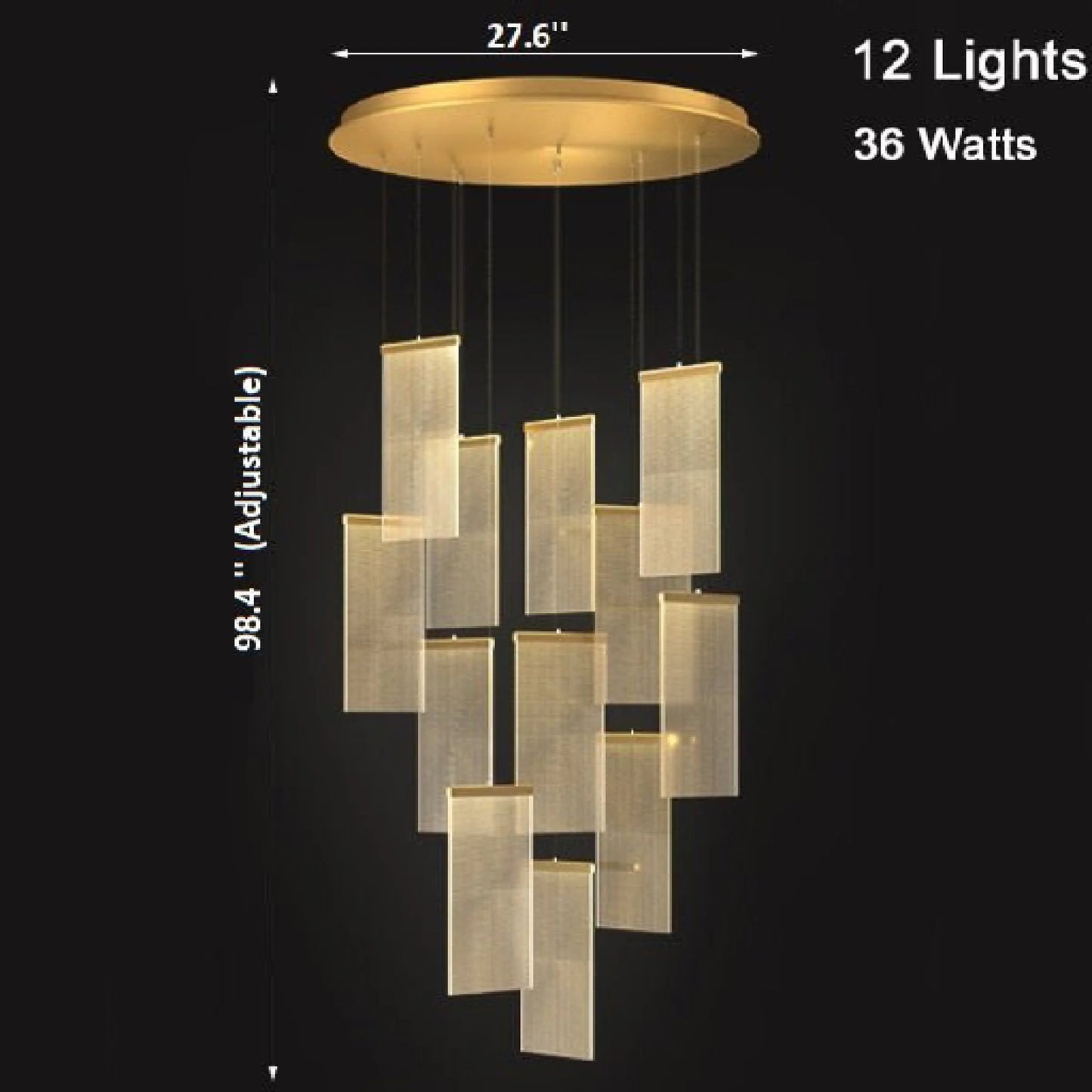 Onyx Gold Long Hanging Light Fixture - Chandeliers | Lucera Lighting