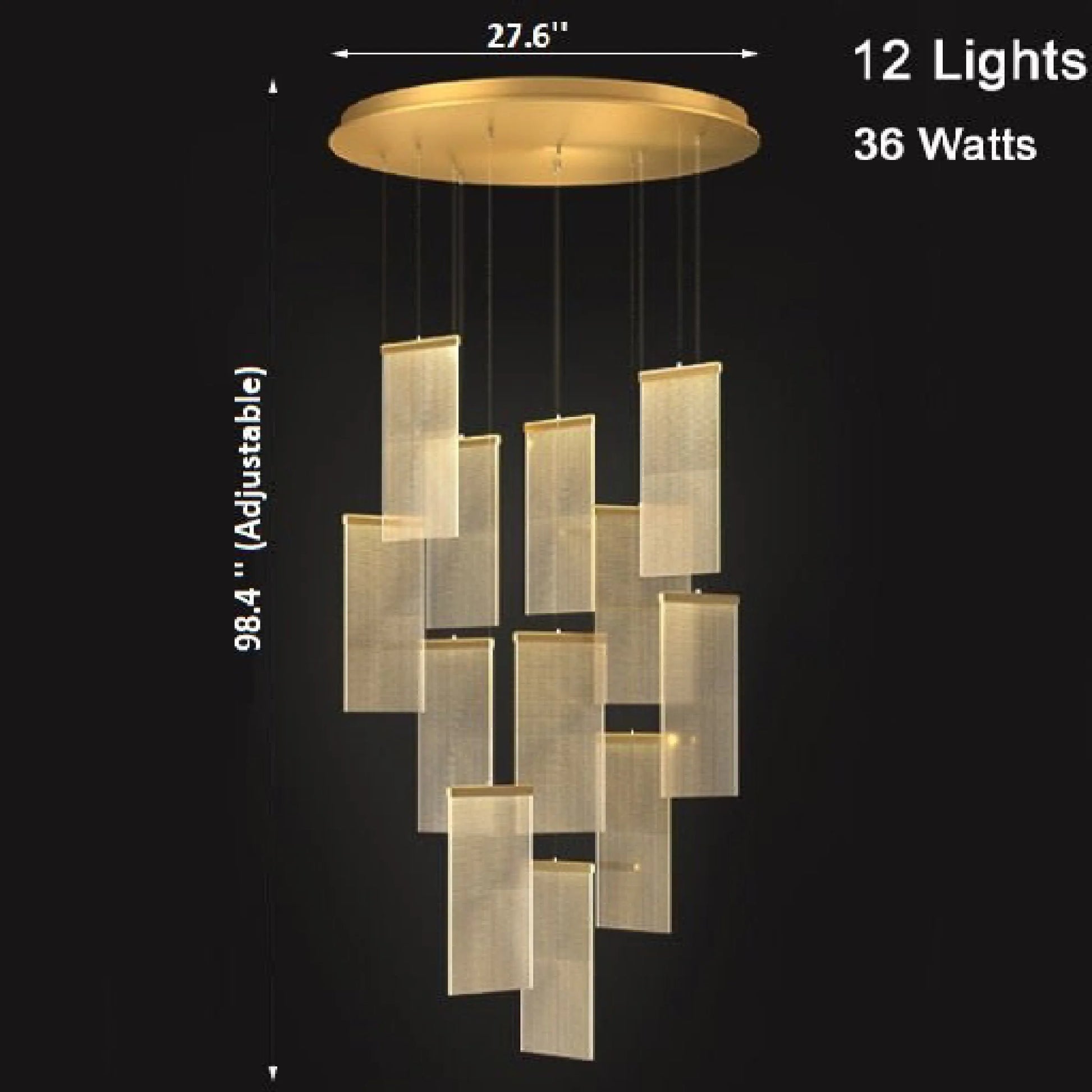 Onyx Gold Long Hanging Light Fixture - Chandeliers | Lucera Lighting