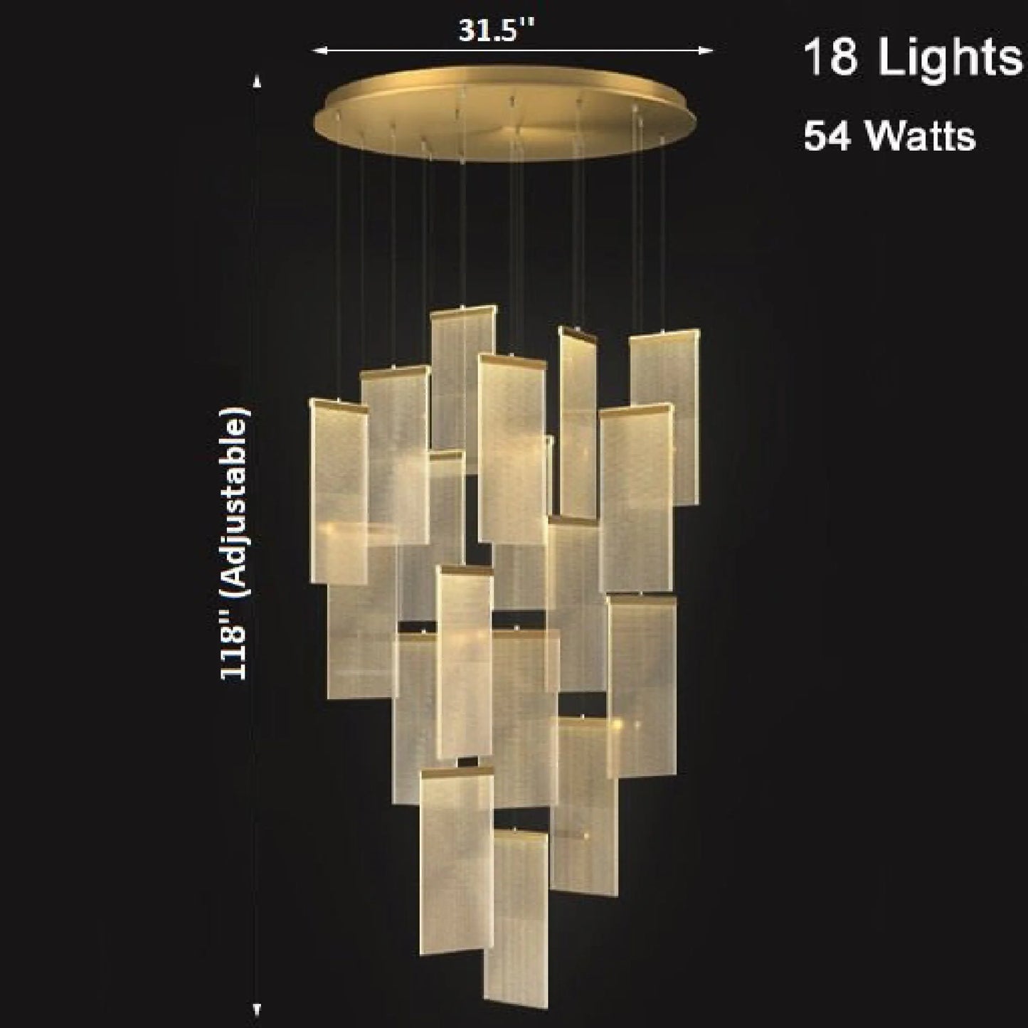 Onyx Gold Long Hanging Light Fixture - Chandeliers | Lucera Lighting