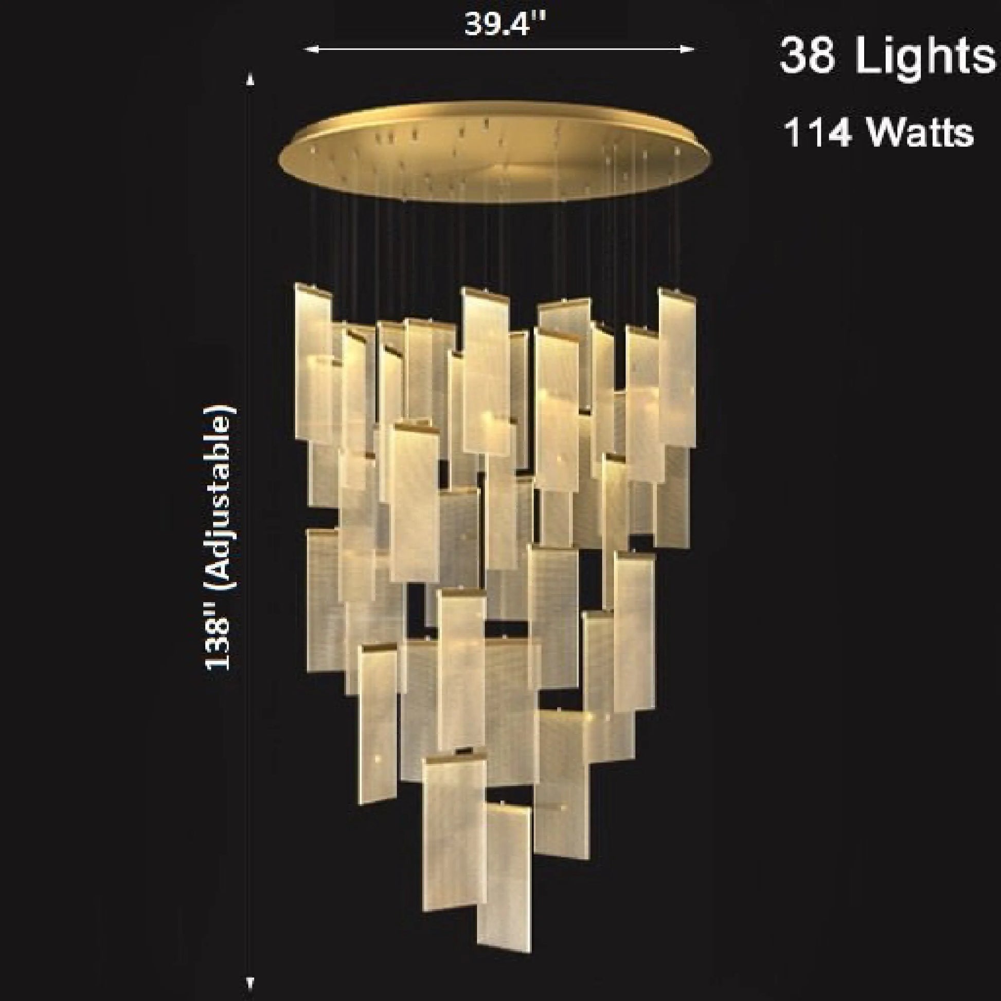 Onyx Gold Long Hanging Light Fixture - Chandeliers | Lucera Lighting